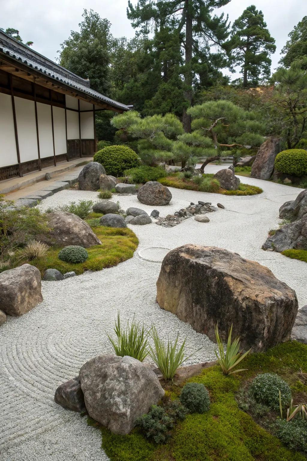 Very little ground cover makes maintenance easy.