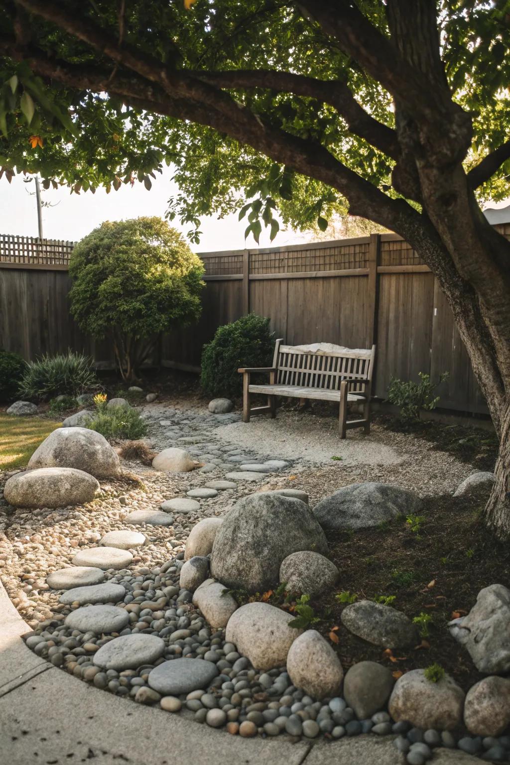 A peaceful meditation spot for relaxation and reflection.