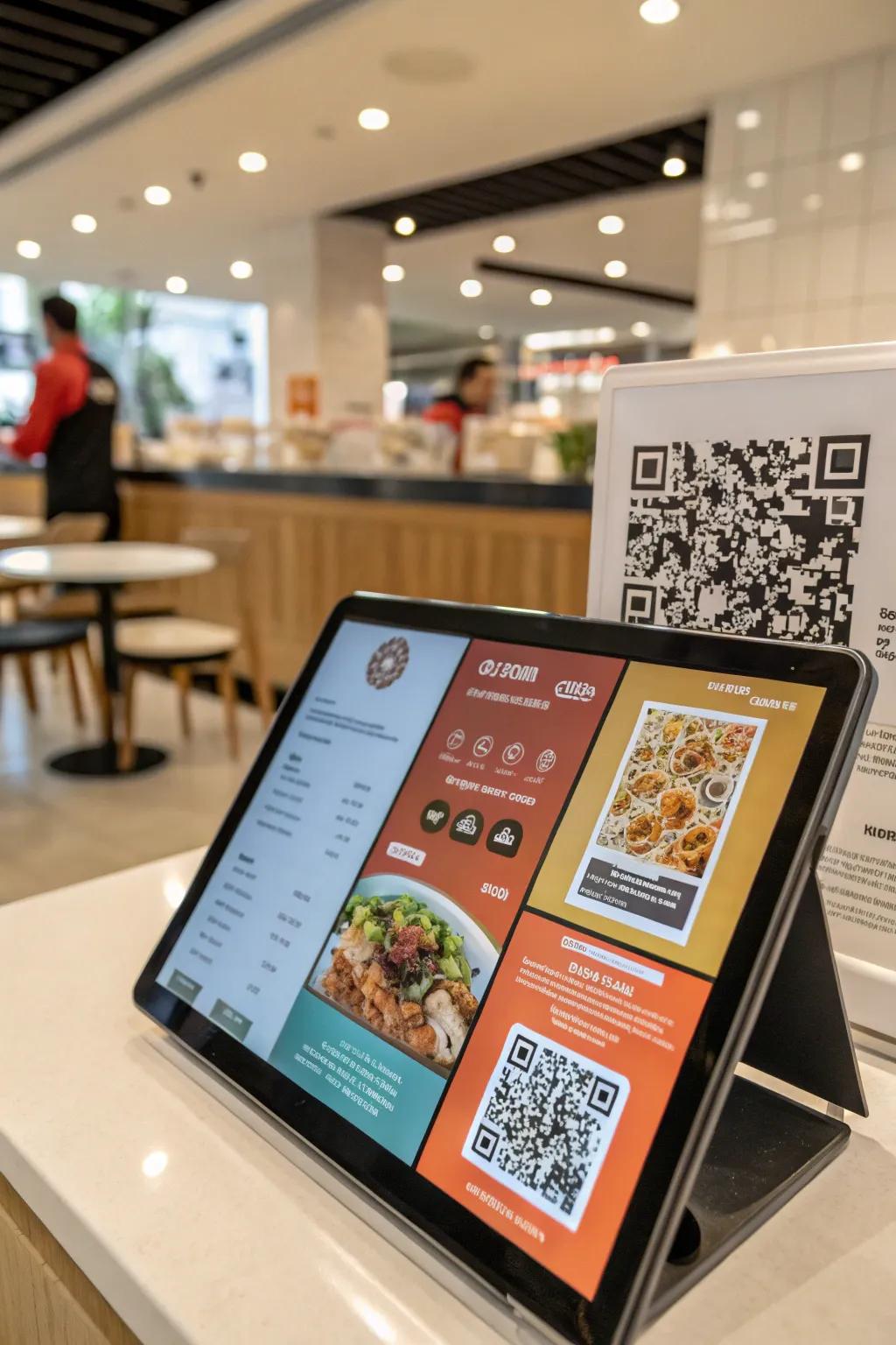 Interactive components bridge traditional menus with digital convenience.