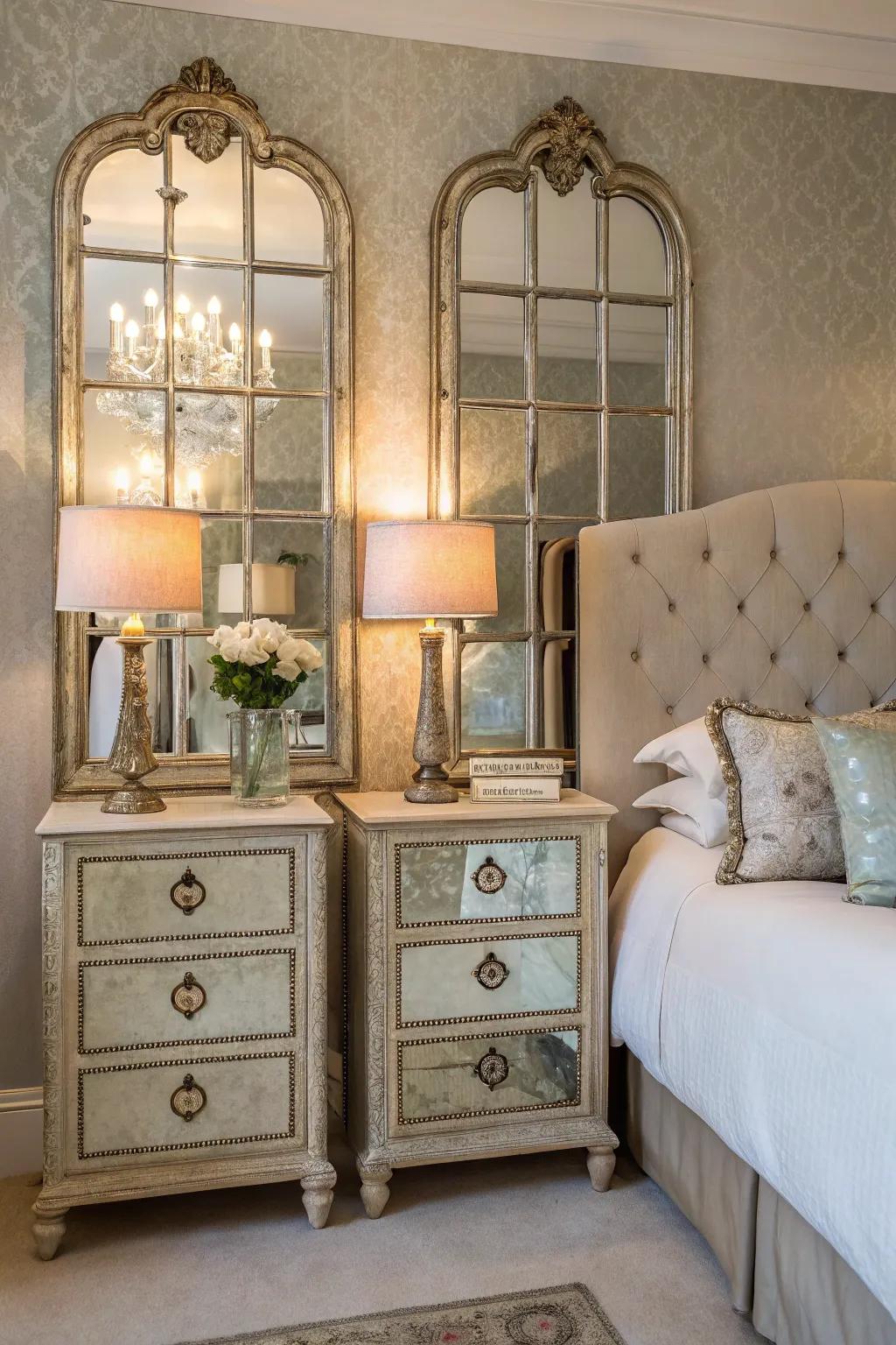 Antique reflectors append ageless sophistication and historical charm.