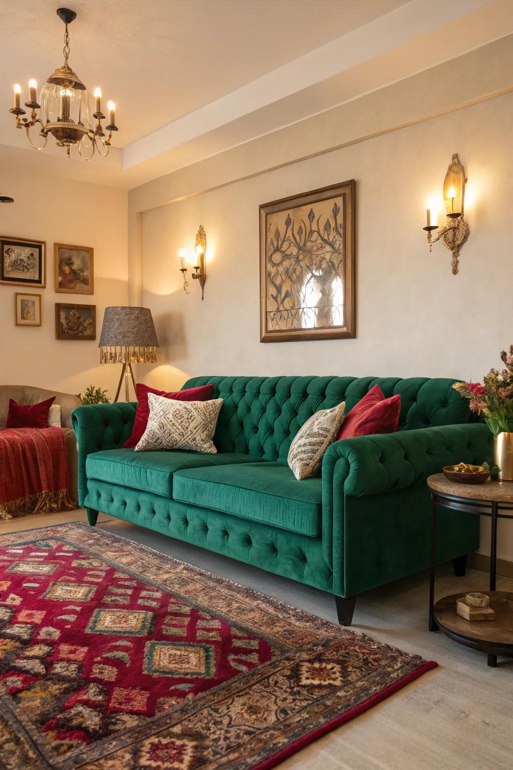 Opulent precious stone tones that infuse color and luxury into a contemporary setting.