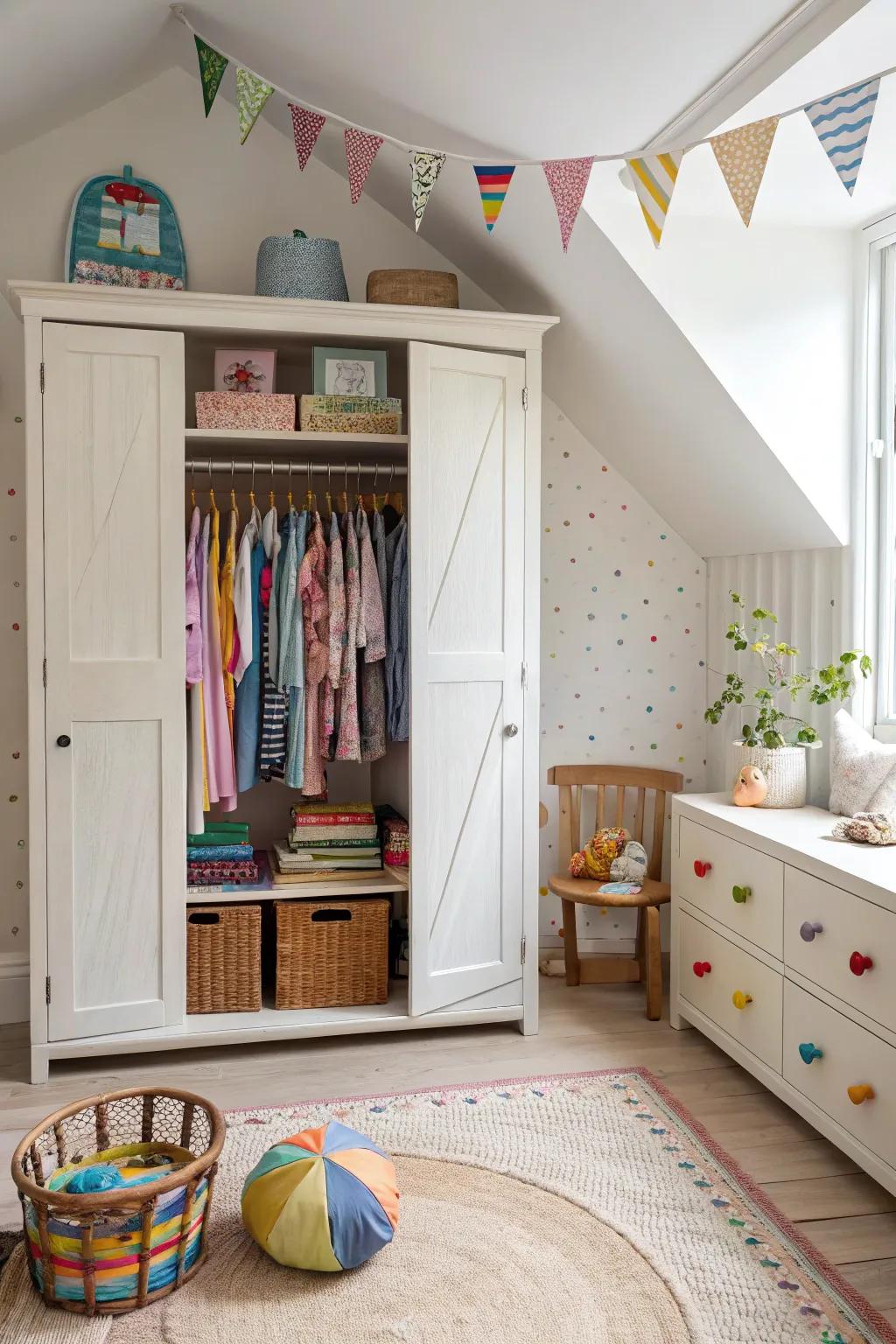 Accessible clothing storage nurtures independence.