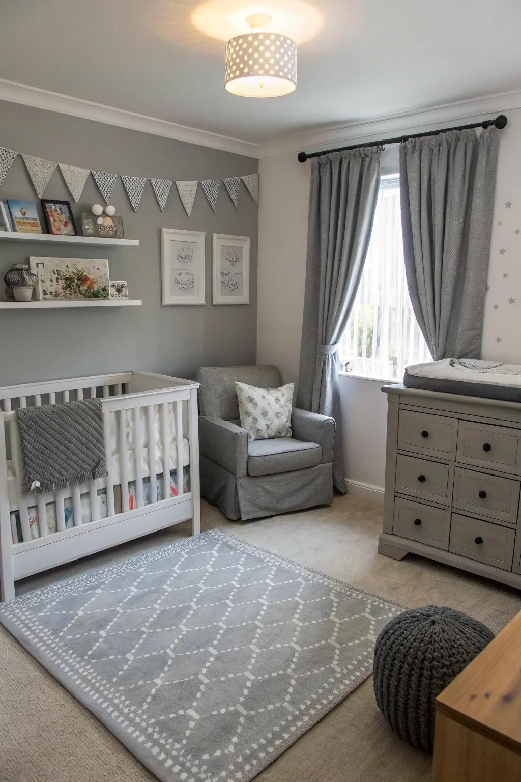 A baby room with a single-color magic touch.