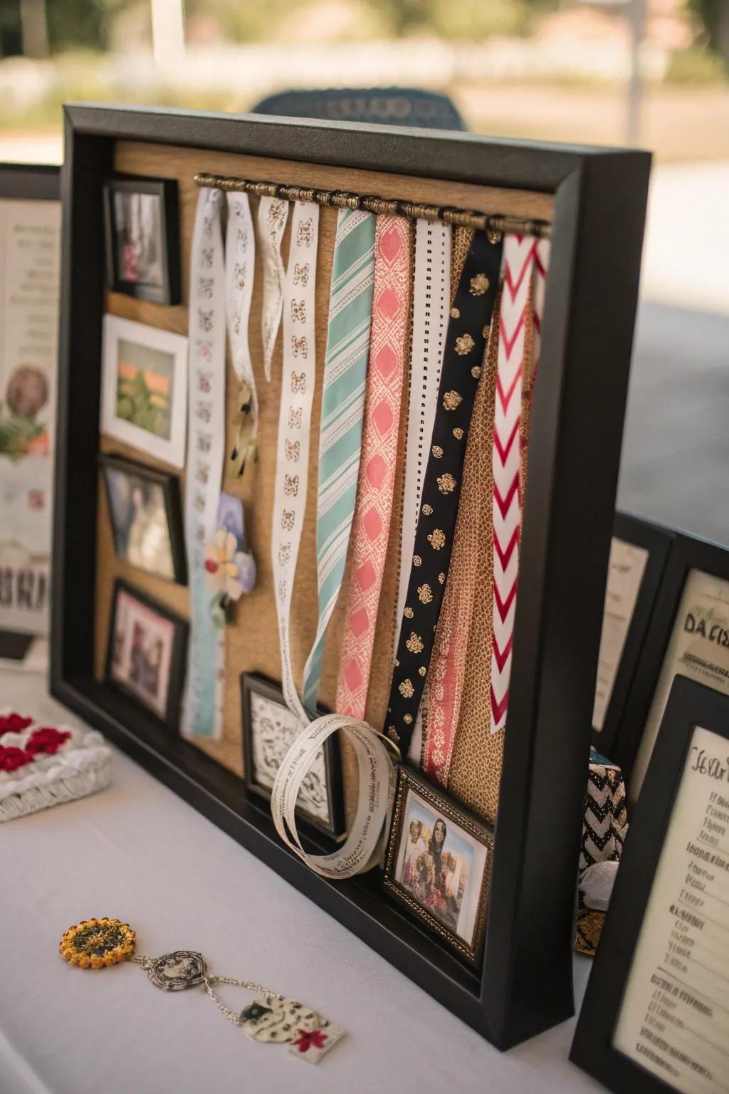 Elegant ribbons tying memories together beautifully.