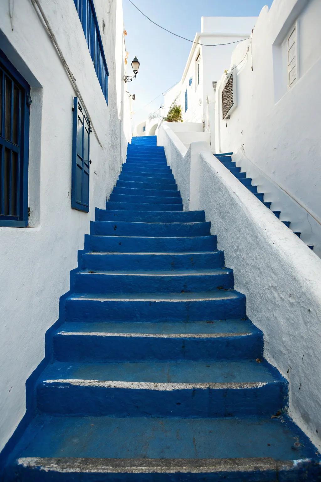 A bold color statement turns this staircase into a striking feature.