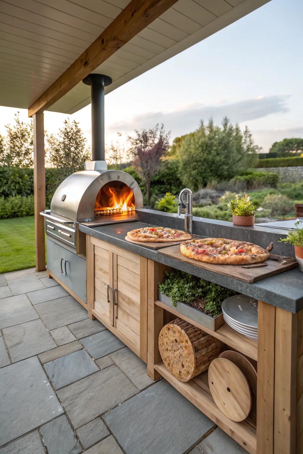 Make your BBQ area better with a flexible pizza oven.