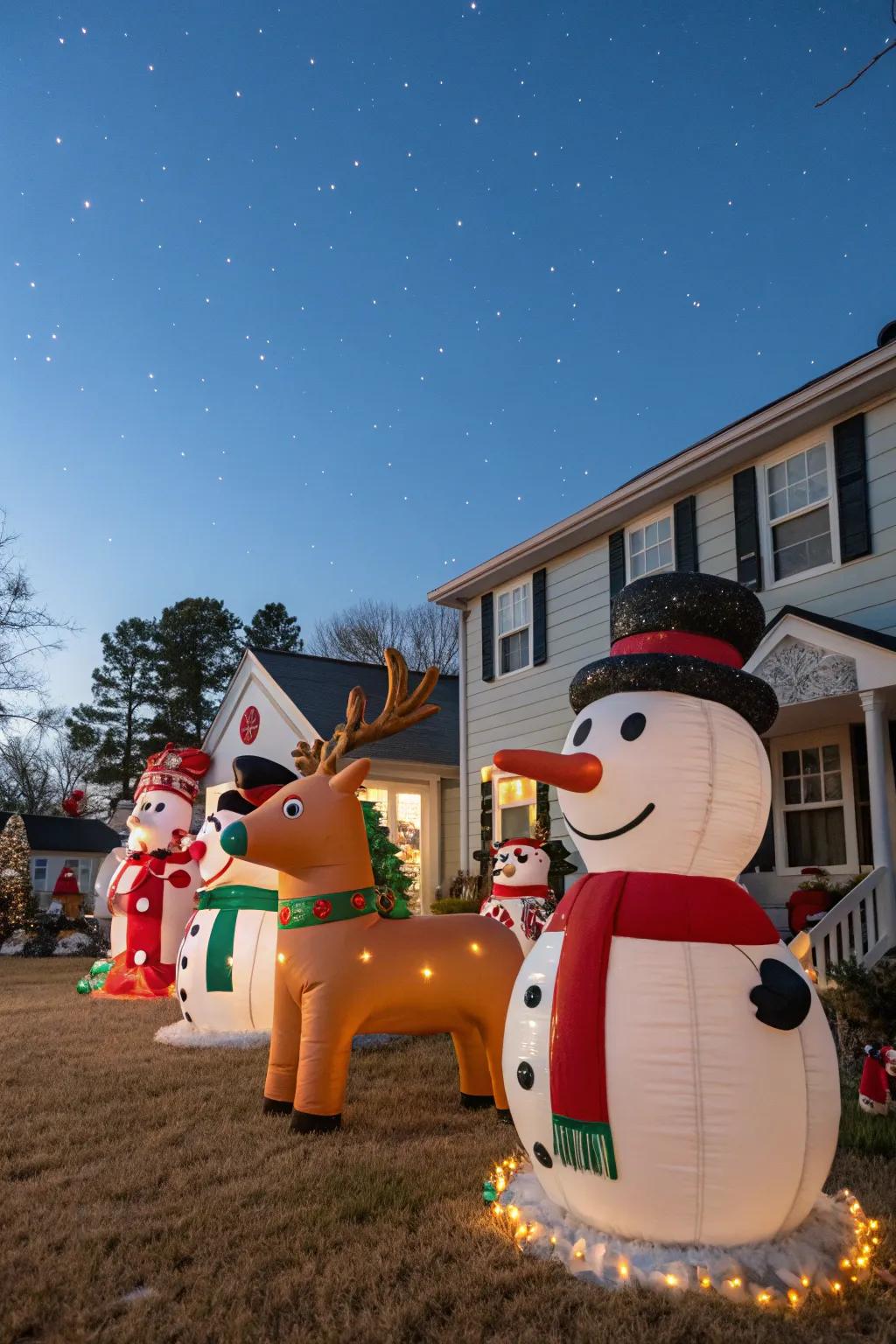 Disseminate happiness with amusing inflated characters in your lawn.
