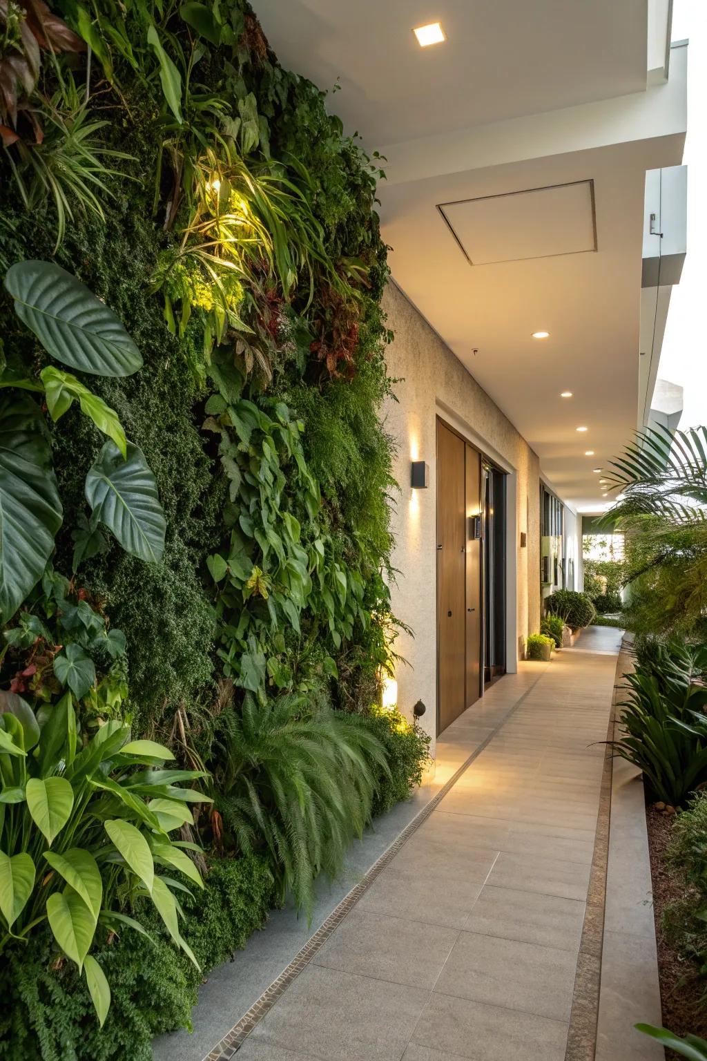 A vertical garden commands attention whilst conserving space.