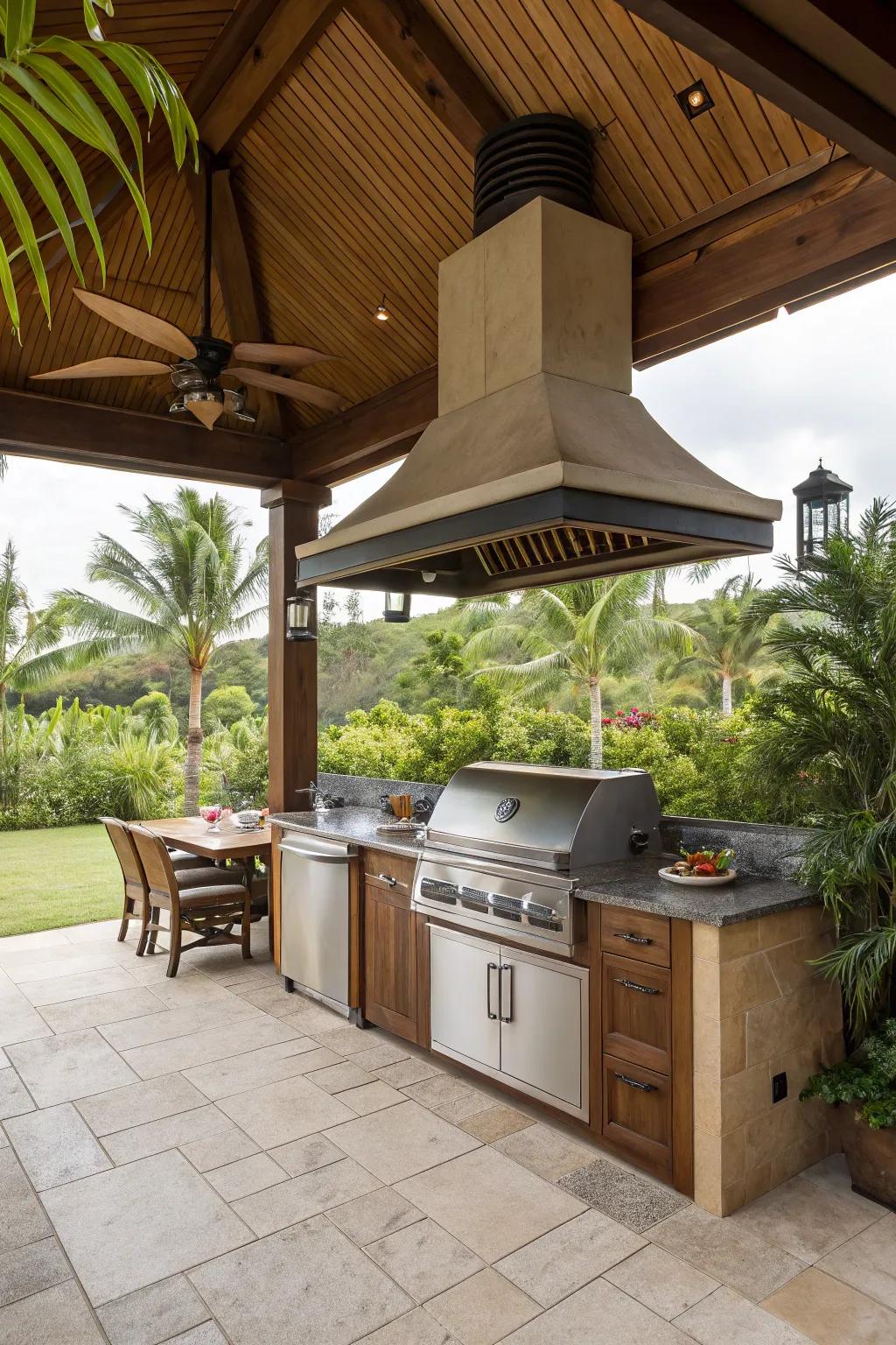 Island-style ventilation creates a central focal point.