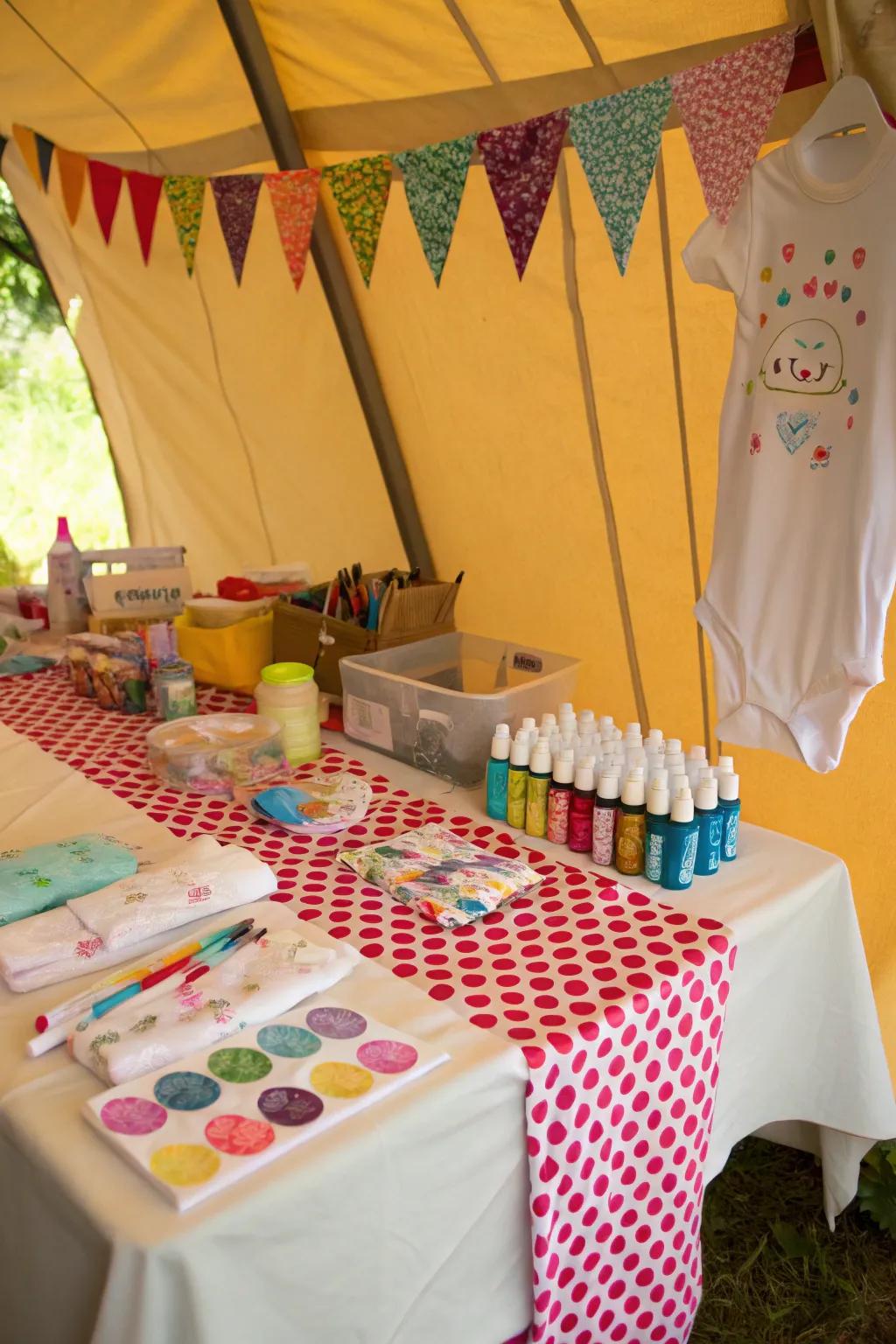 Crafty activities serve both as decor and amusement.