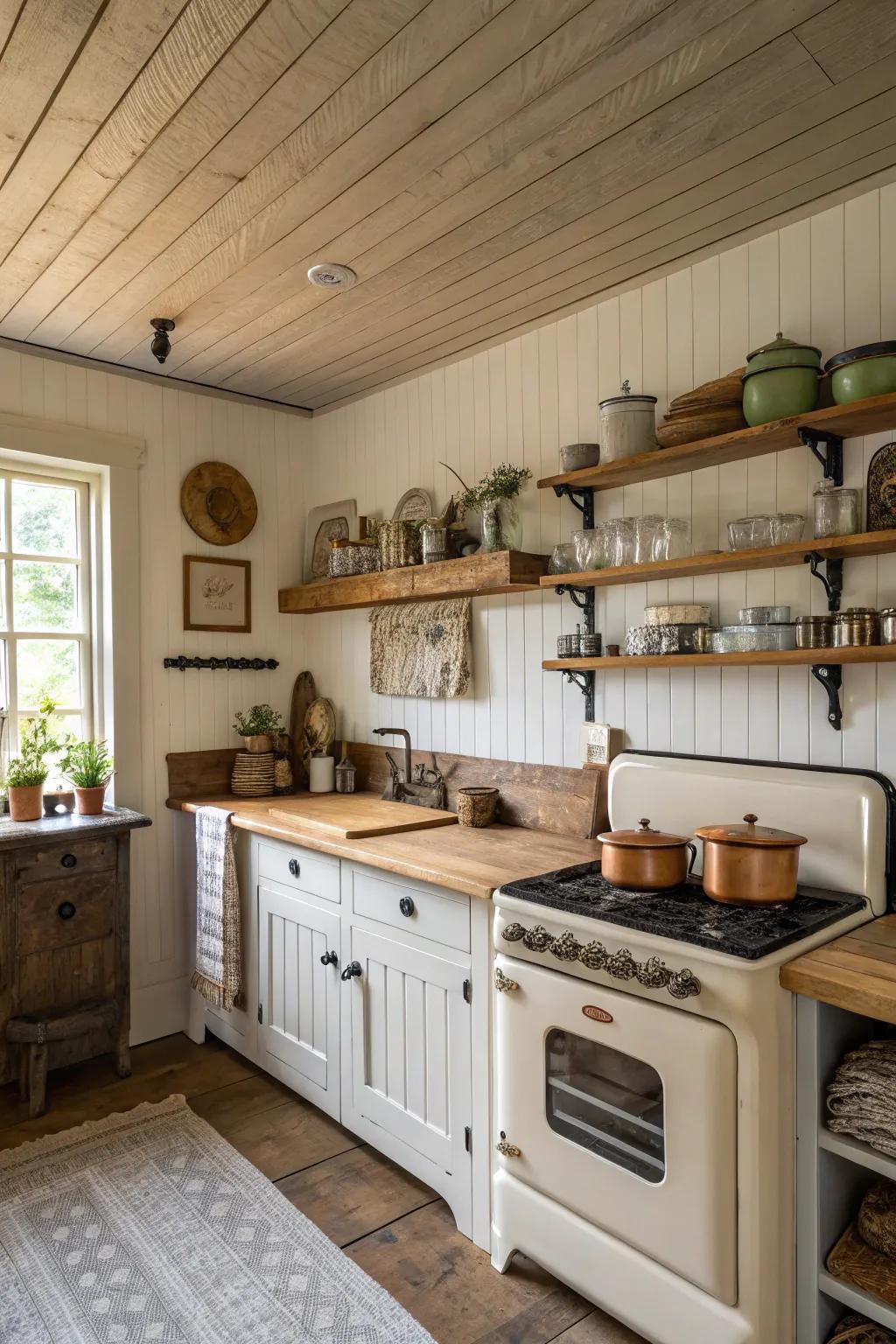 Beadboard panels provide a timeless charm.