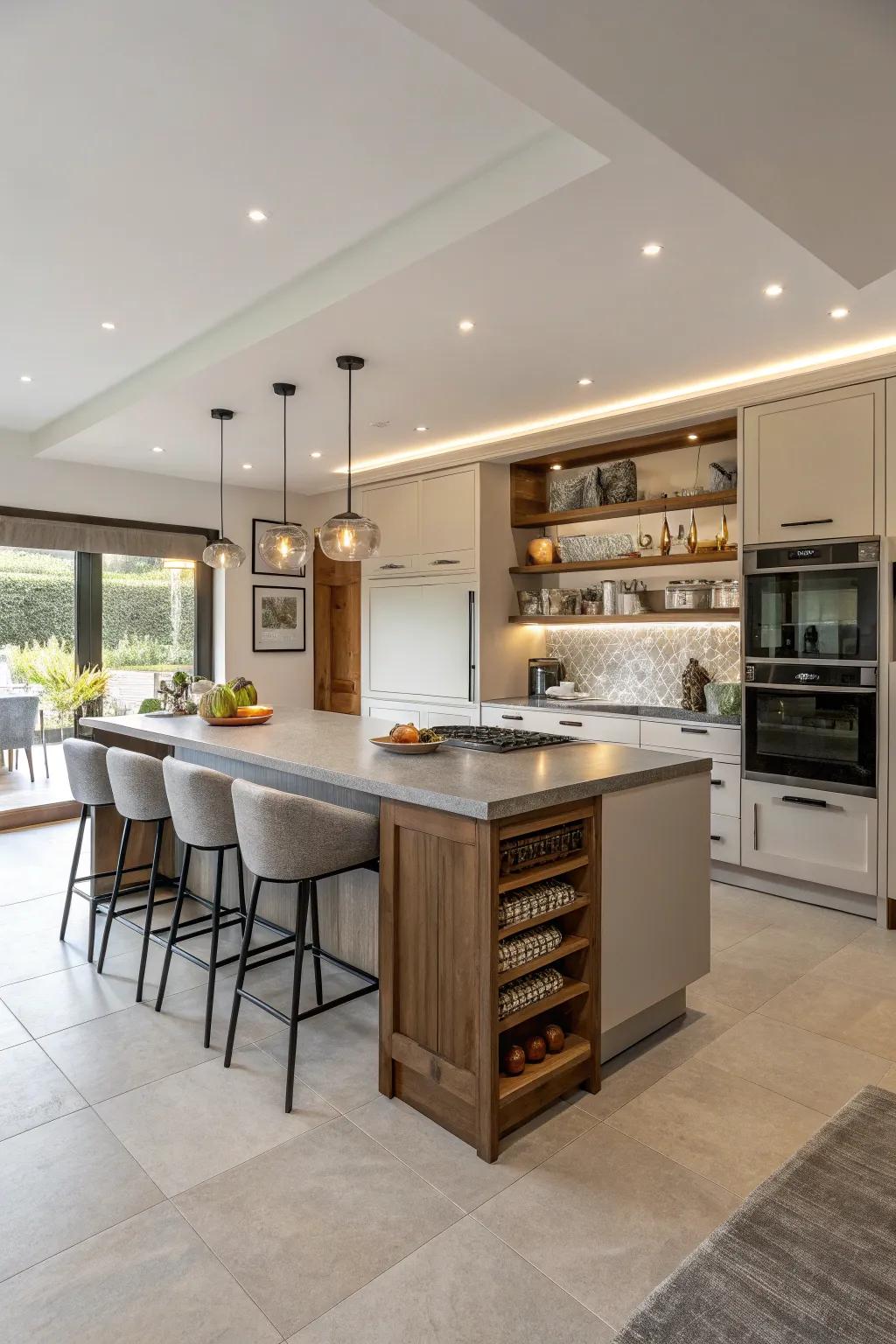 A central zone enhances utility and elegance.