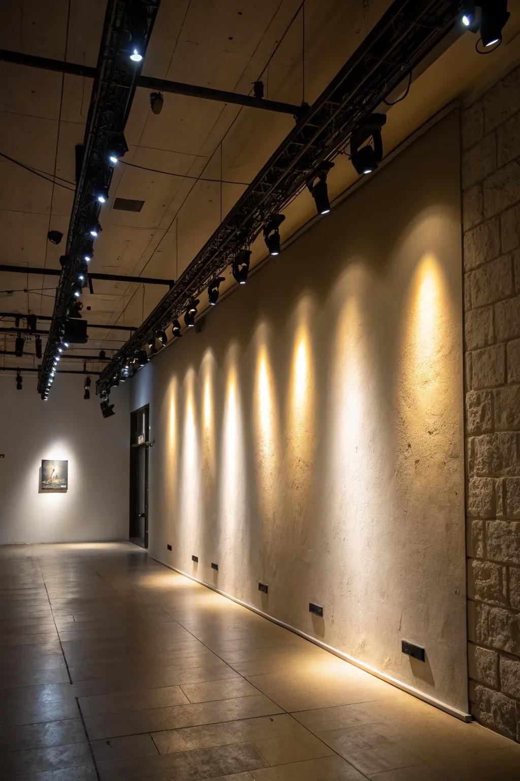 Employ upward lights to introduce drama to your space.