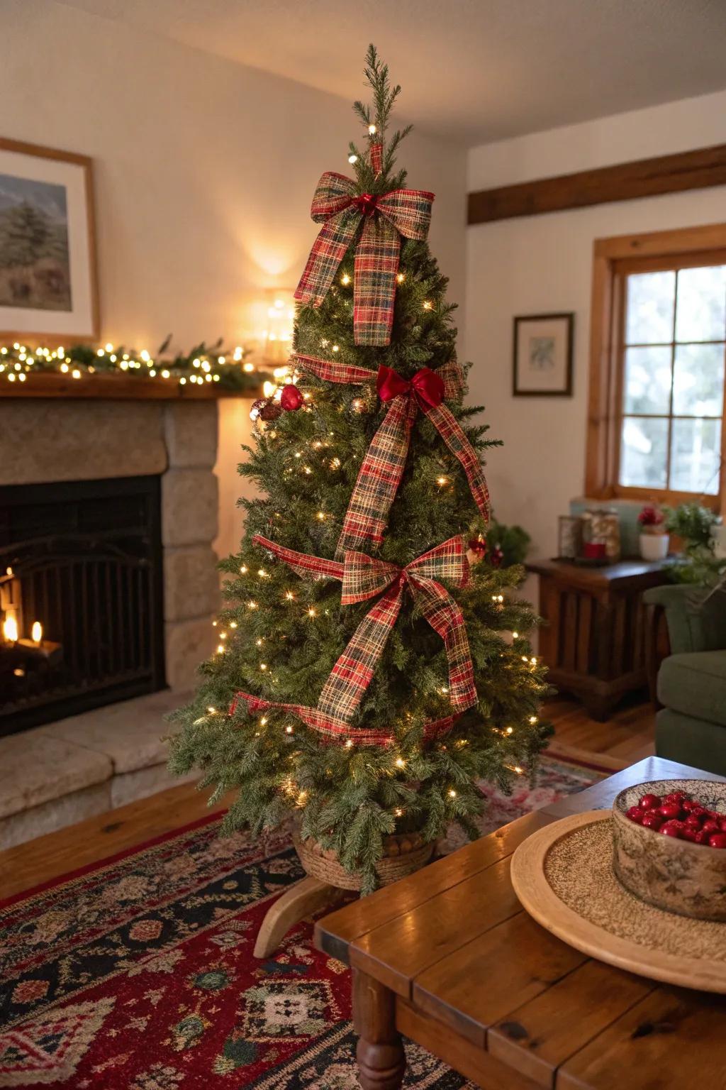 Patterned refinement using ribbons and loops on a slender tree.