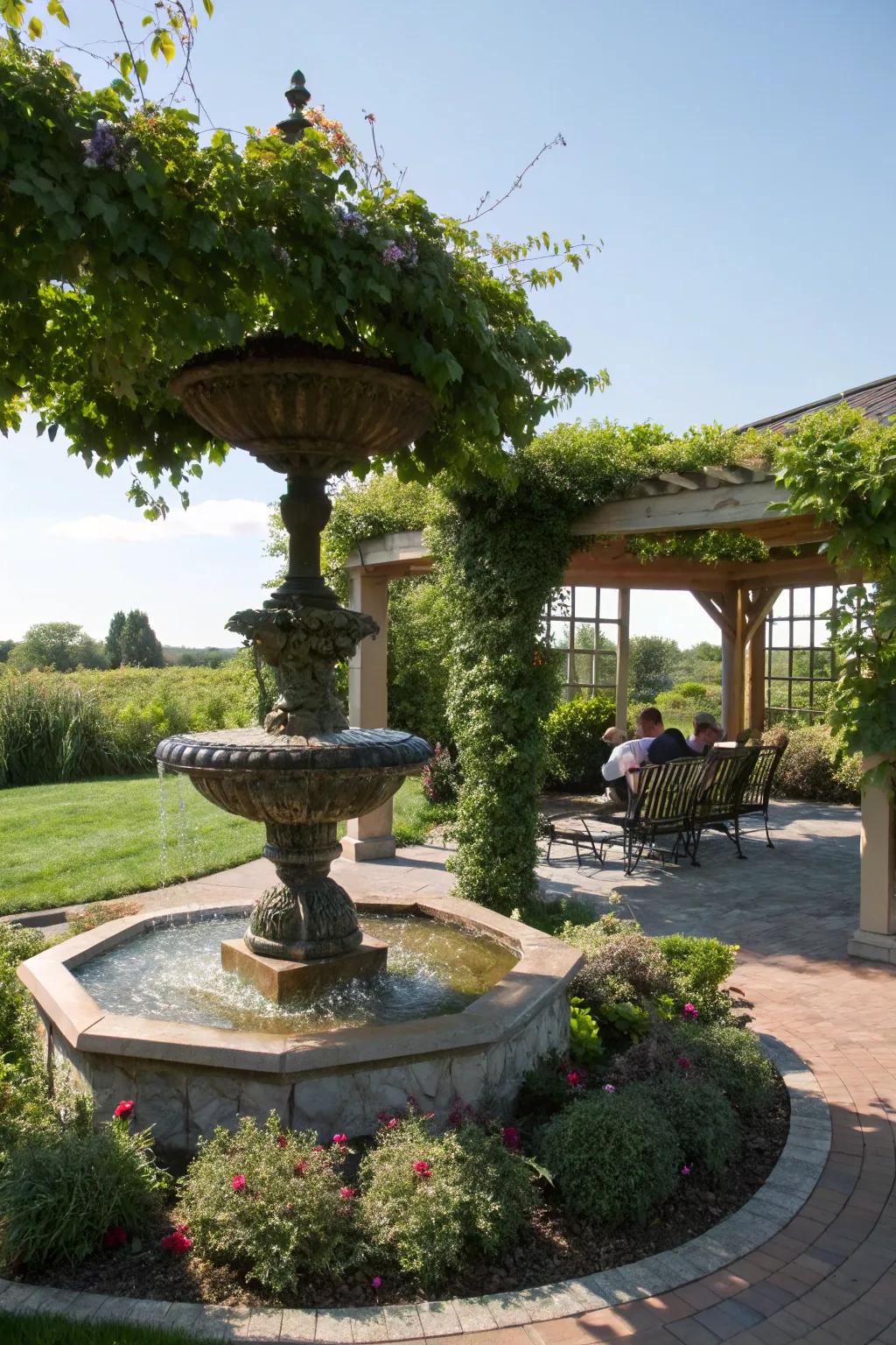 A water feature brings peace and a soothing vibe.