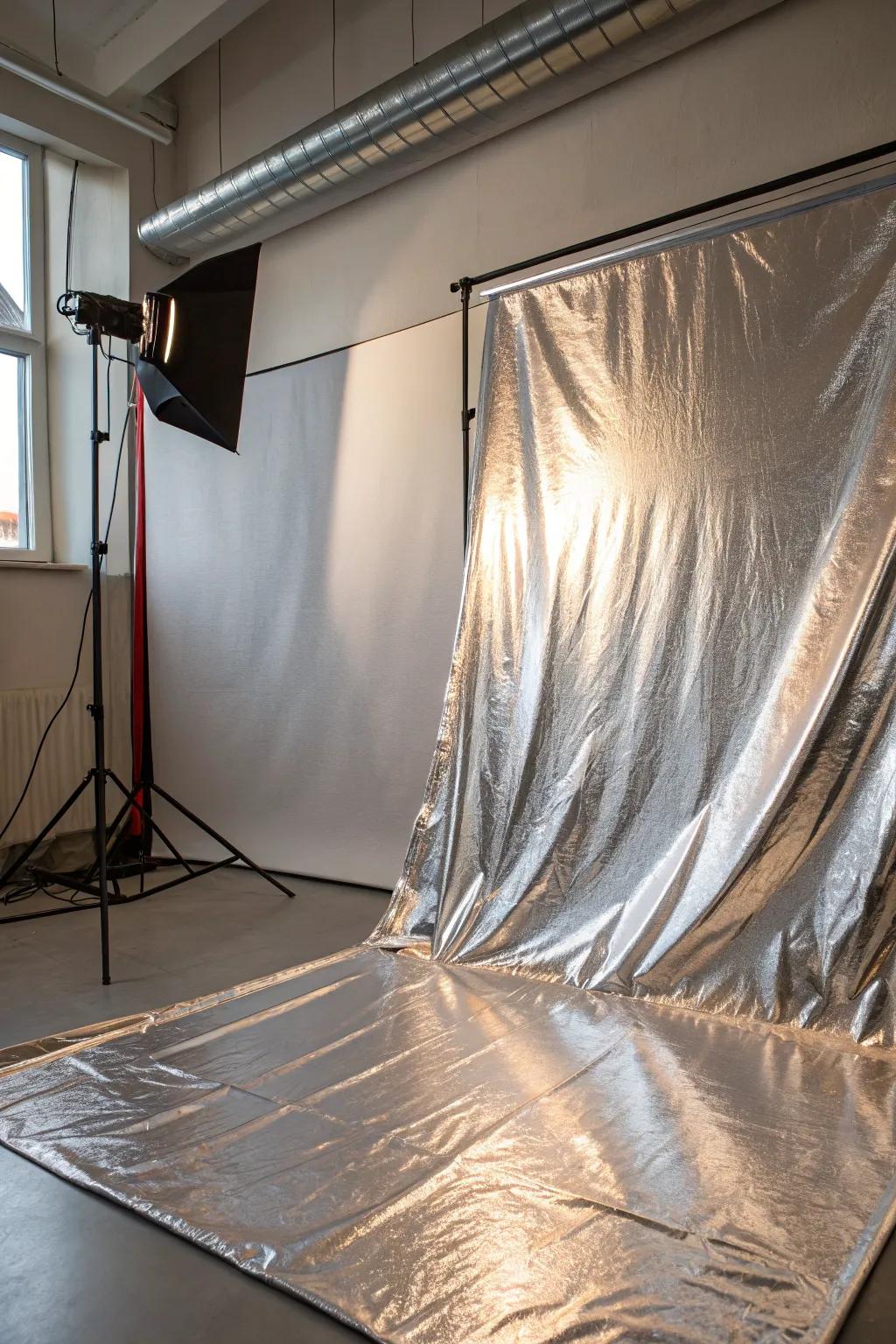 It's dynamic and futuristic thanks to metallic foil.