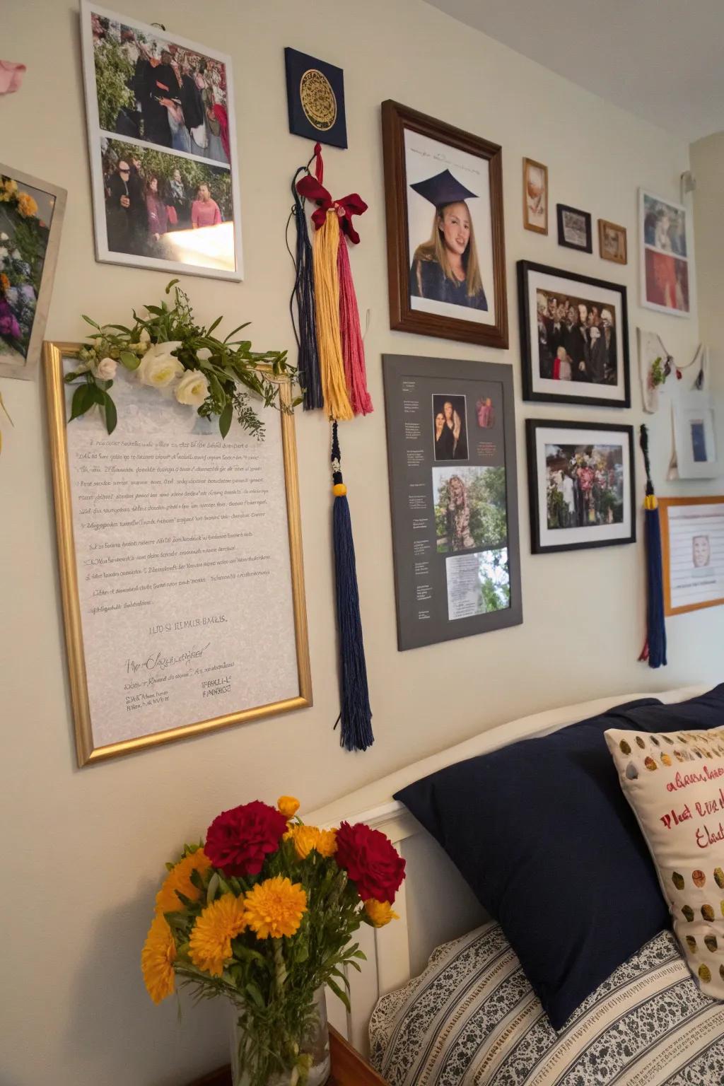 Honor accomplishments with a graduation picture display.