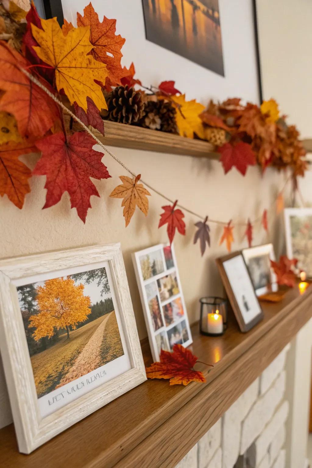 Seasonal swaps on a display ledge maintain decor that is current and festive.