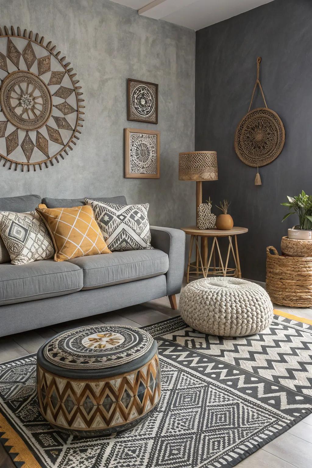 Using layers of designs to create visual interest.