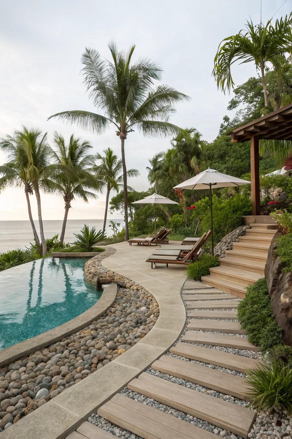 Encounter a waterside atmosphere through a waterside entrance pool deck.