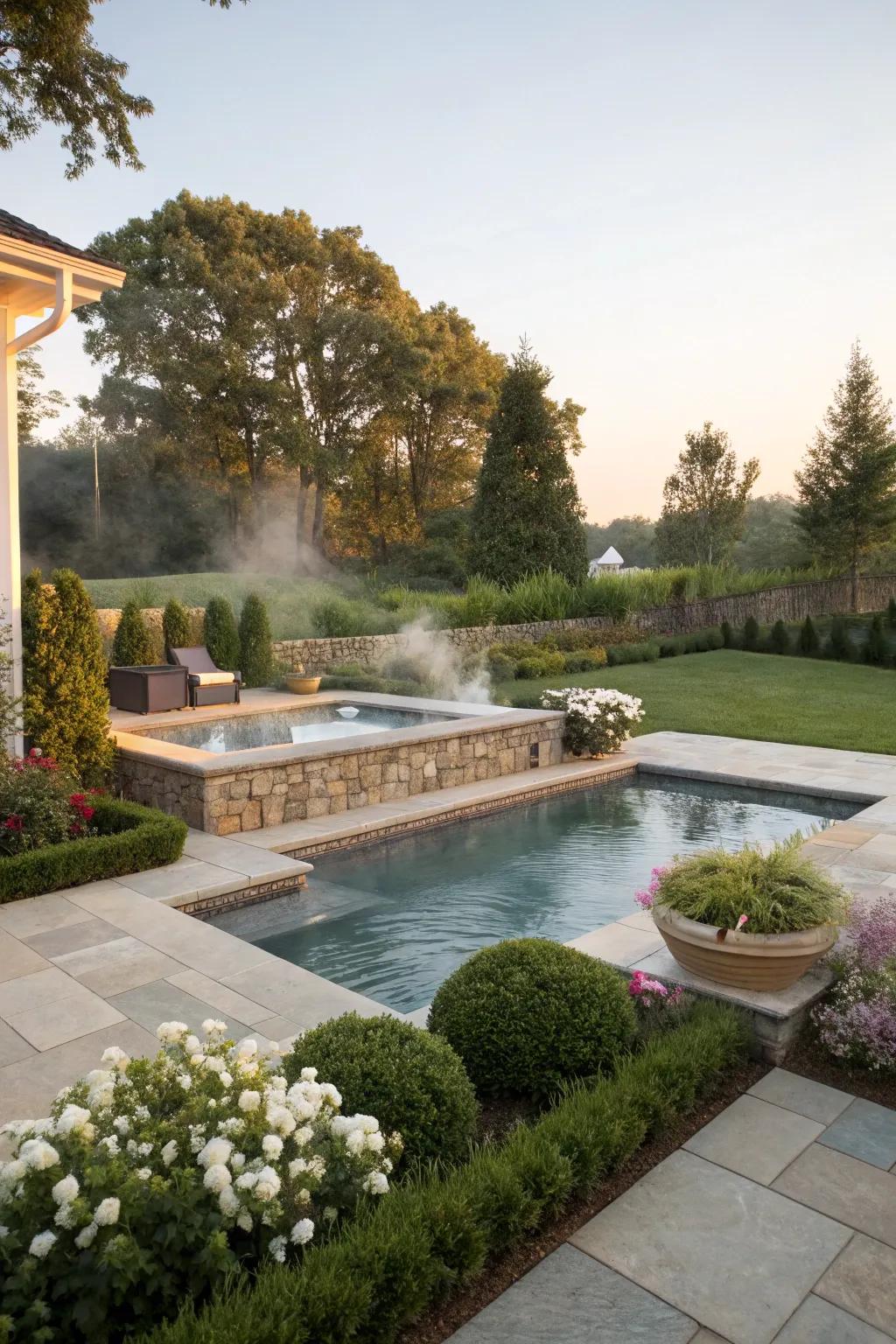 A luxurious pool complemented by an integrated spa for ultimate relaxation.