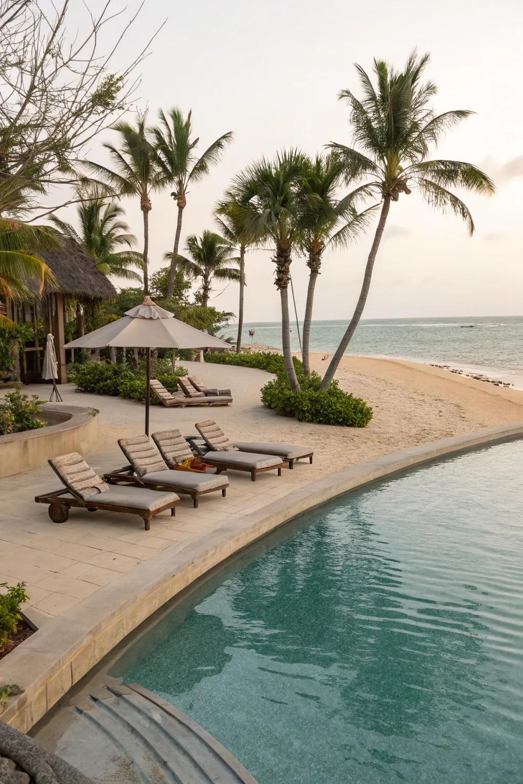 A gradual entry adds a touch of coastal charm to your pool.