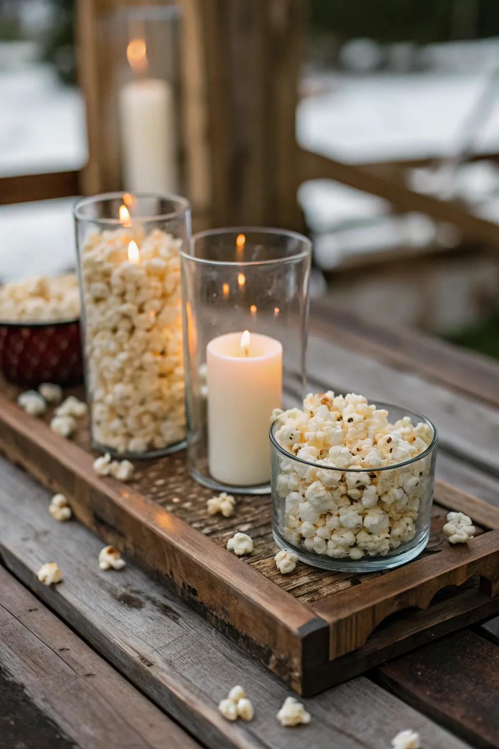 Maize luminary bases furnish a gentle, rustic radiance.