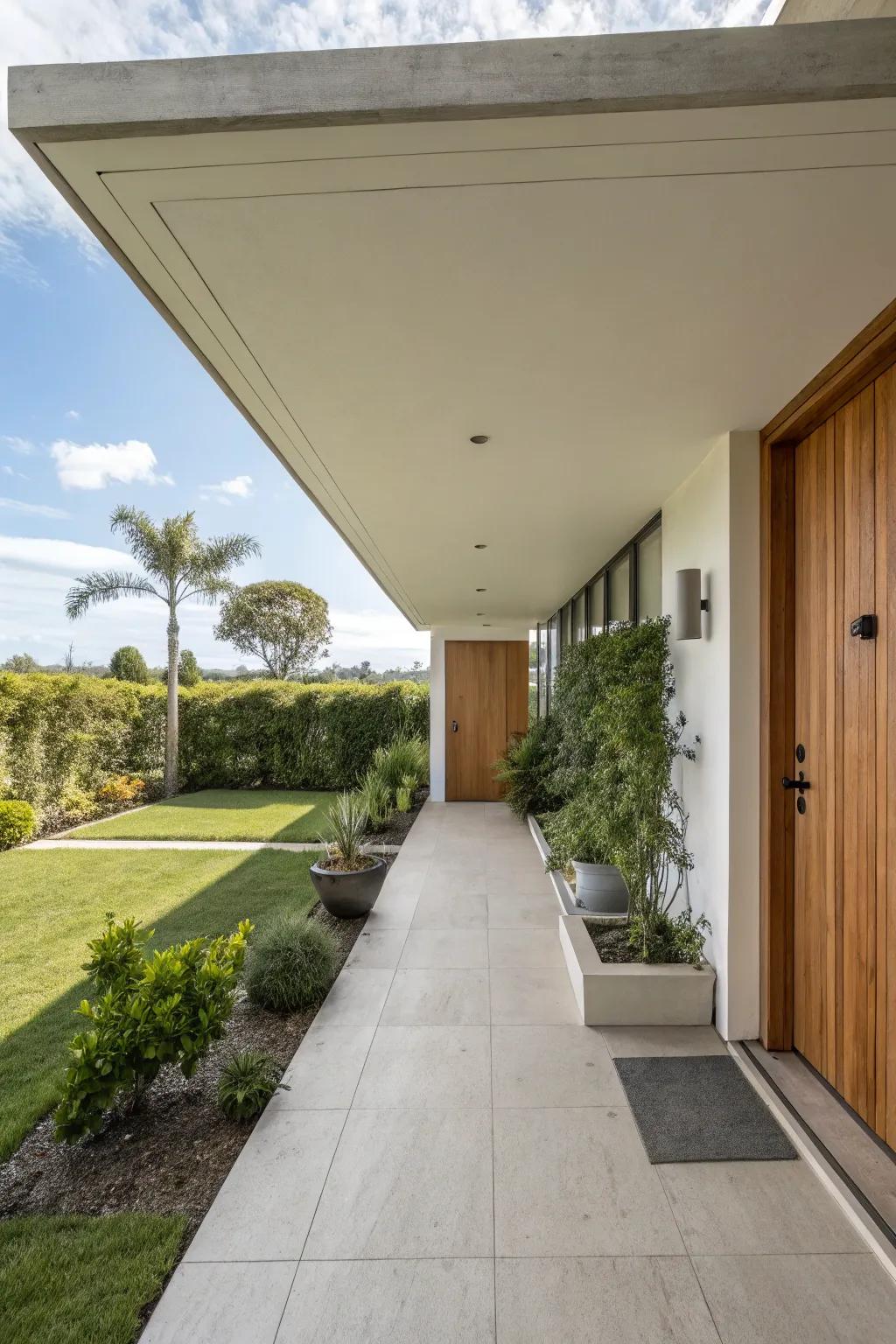 Streamlined and contemporary featuring a flat roof.
