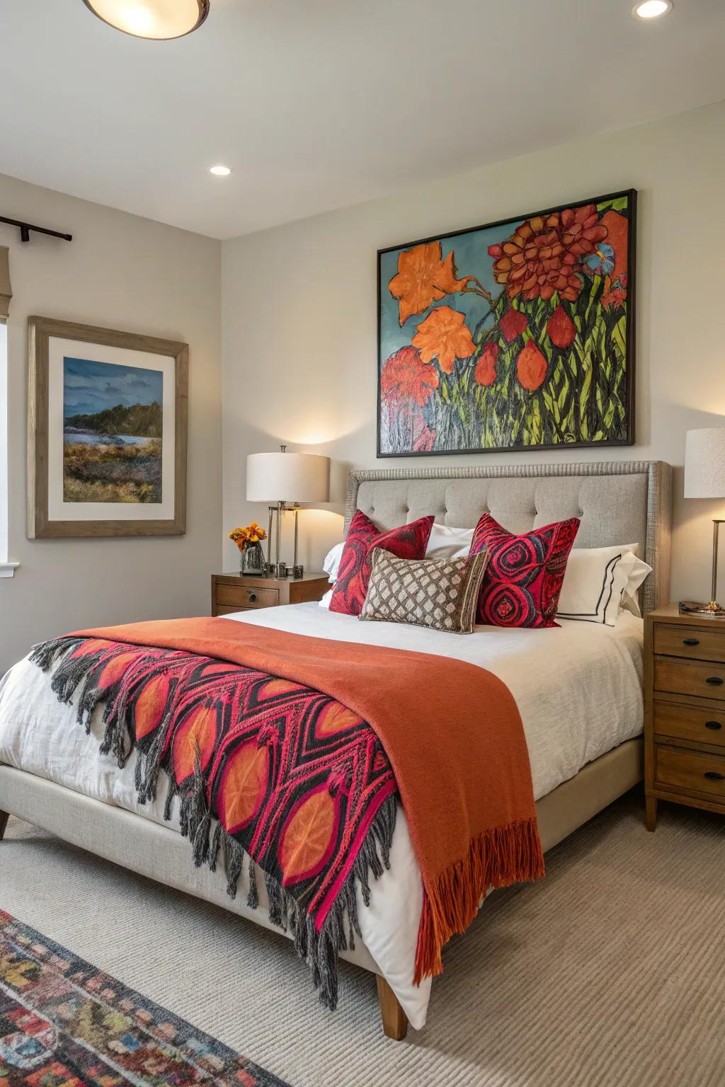 Add a dash of drama through unexpected pops of color.
