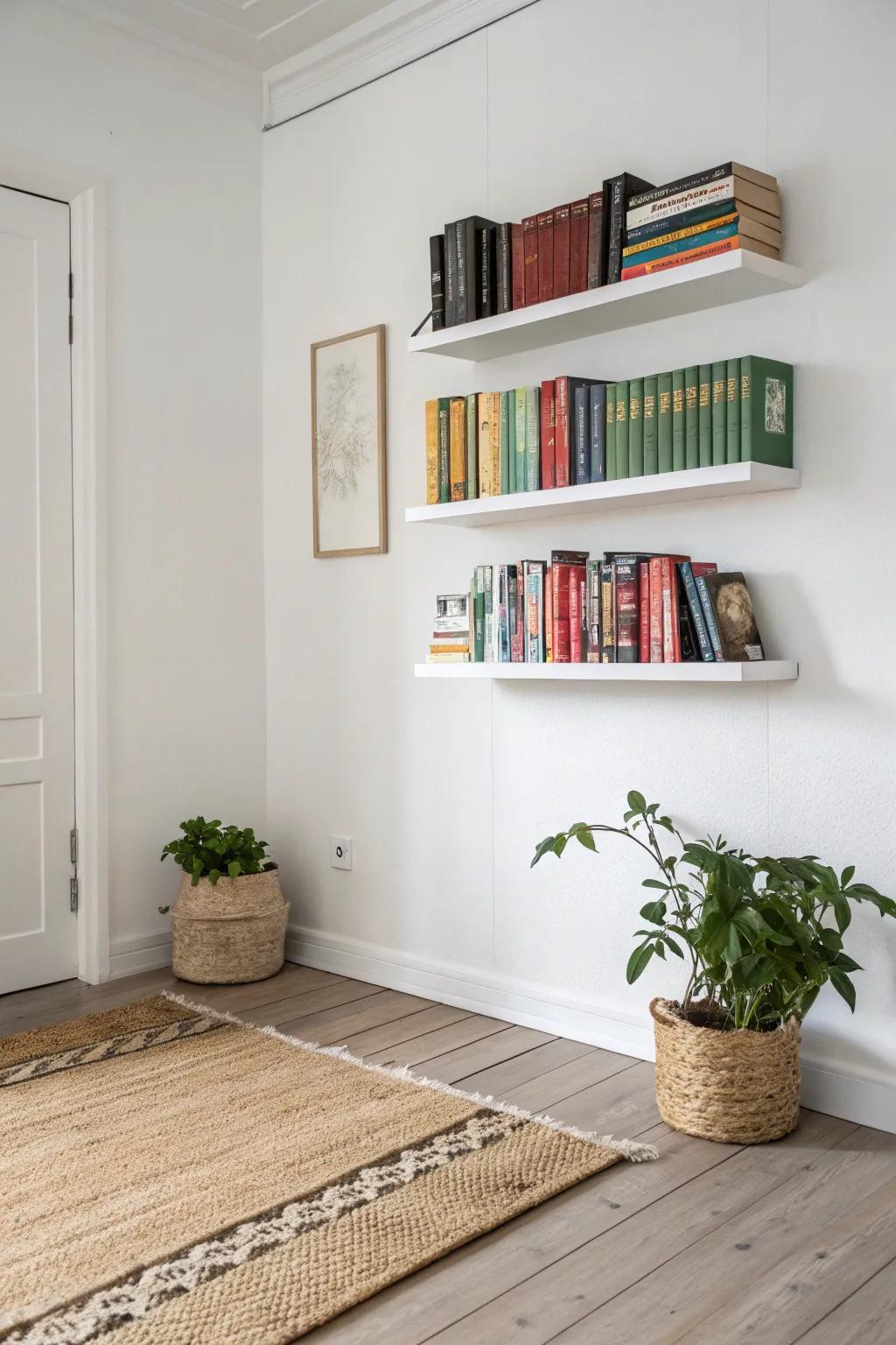 Create magic in your area using unseen bookshelves that make your favorite reads float effortlessly.
