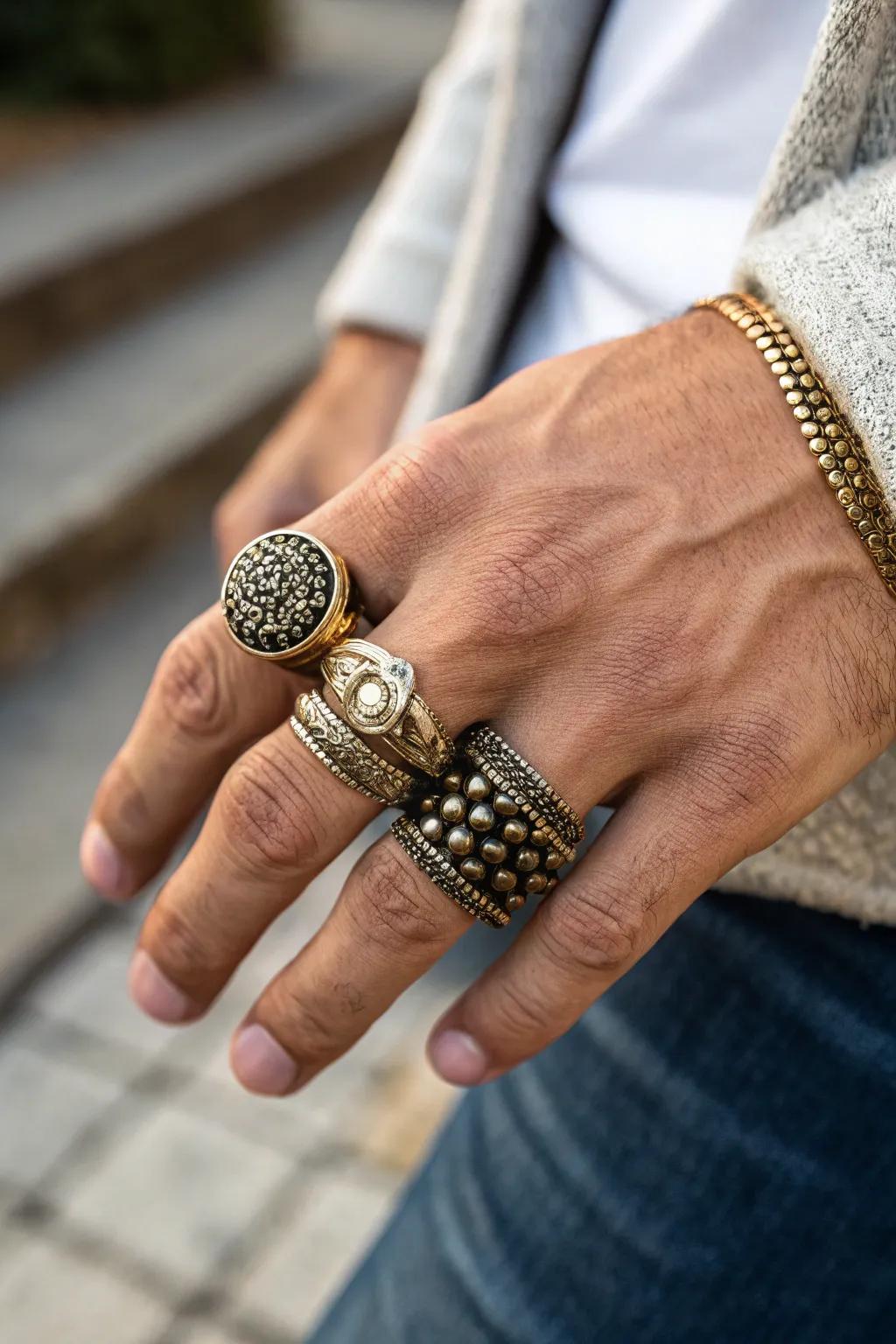 Contrasting Textures in Ring Styles
