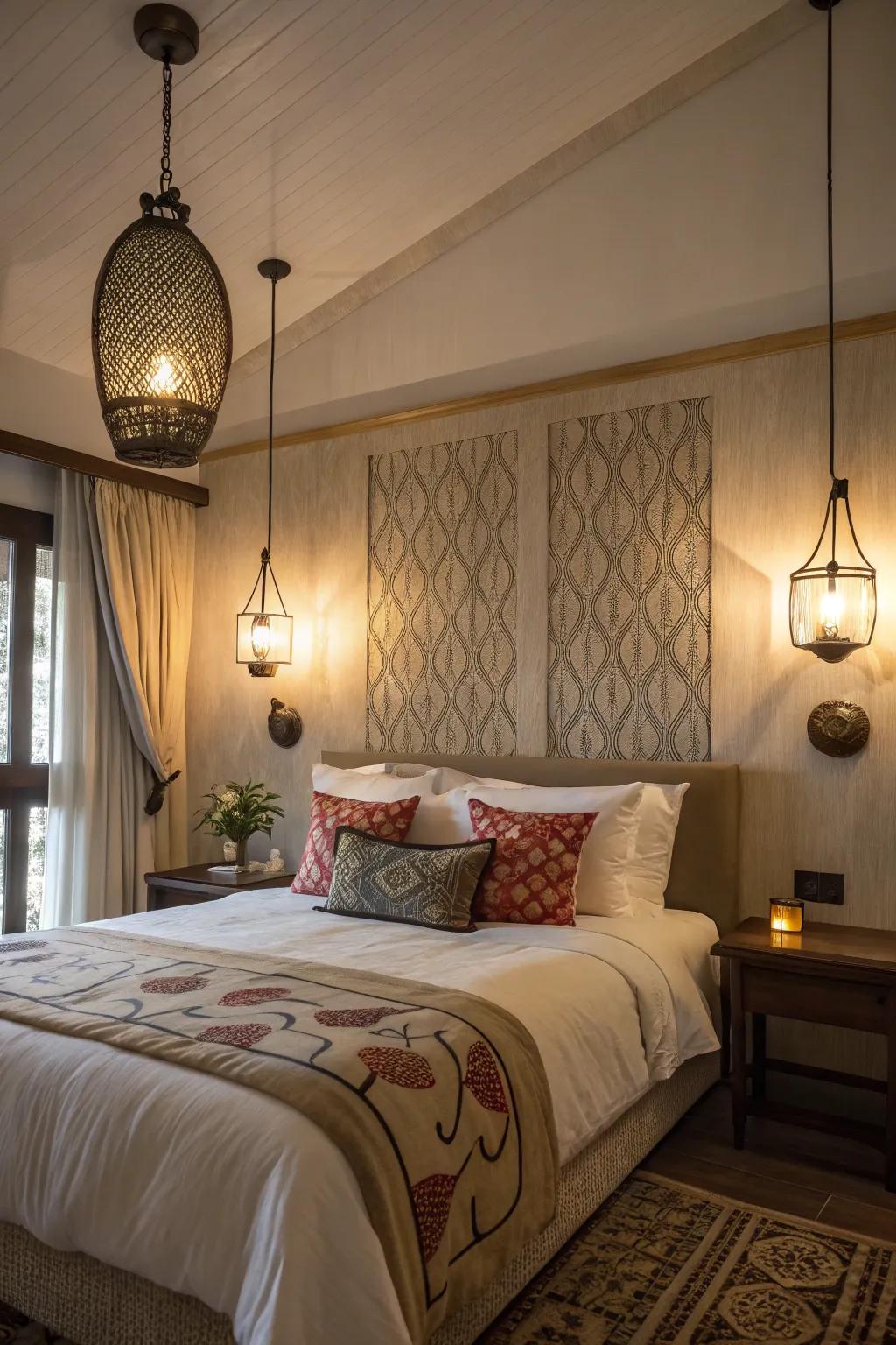 Atmosphere illumination establishes the stage for romance.