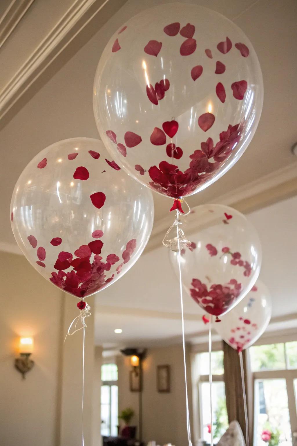 Spheres filled with floral adornments for a magical surprise