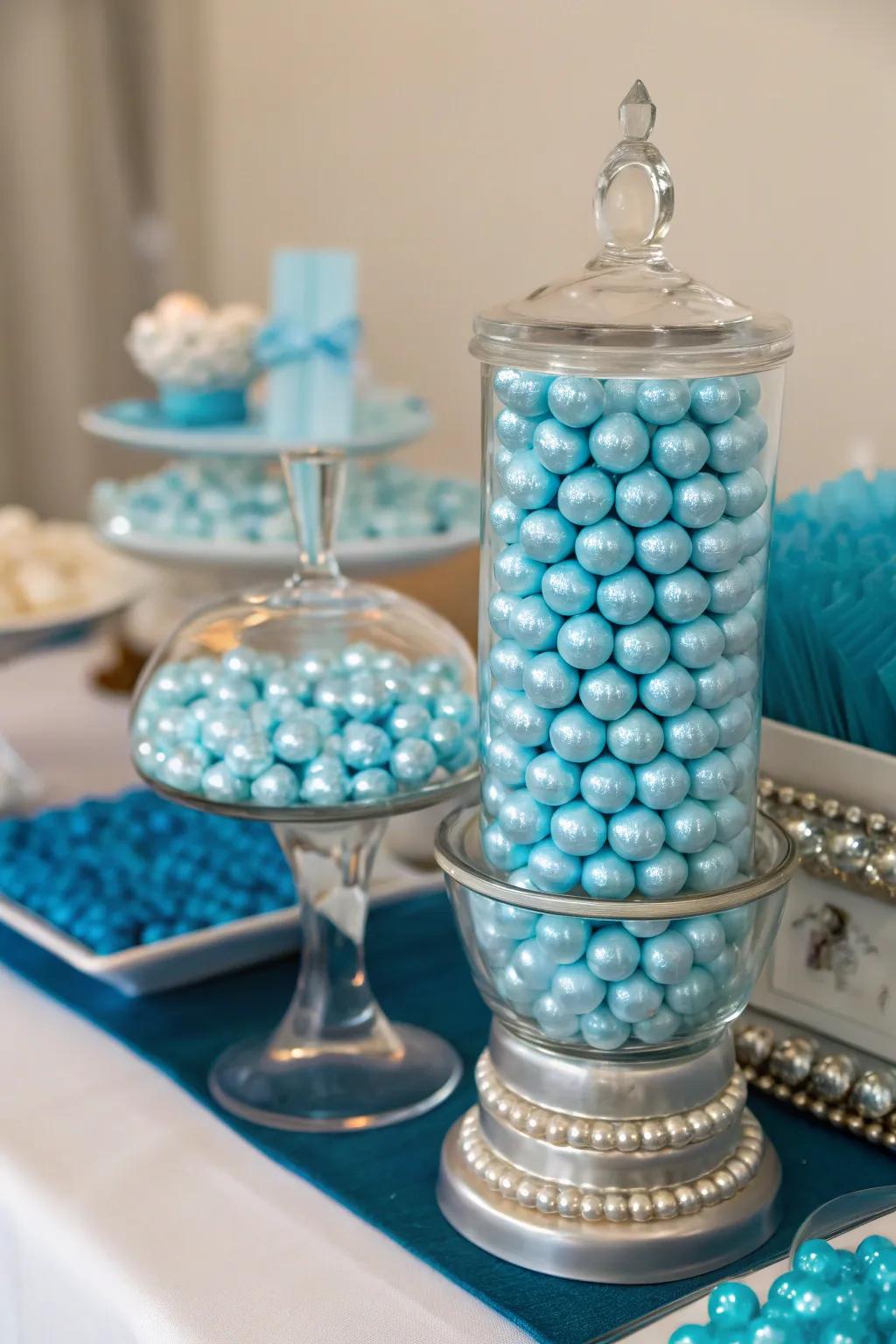 Sparkling sweets adding a glamorous element to the table.
