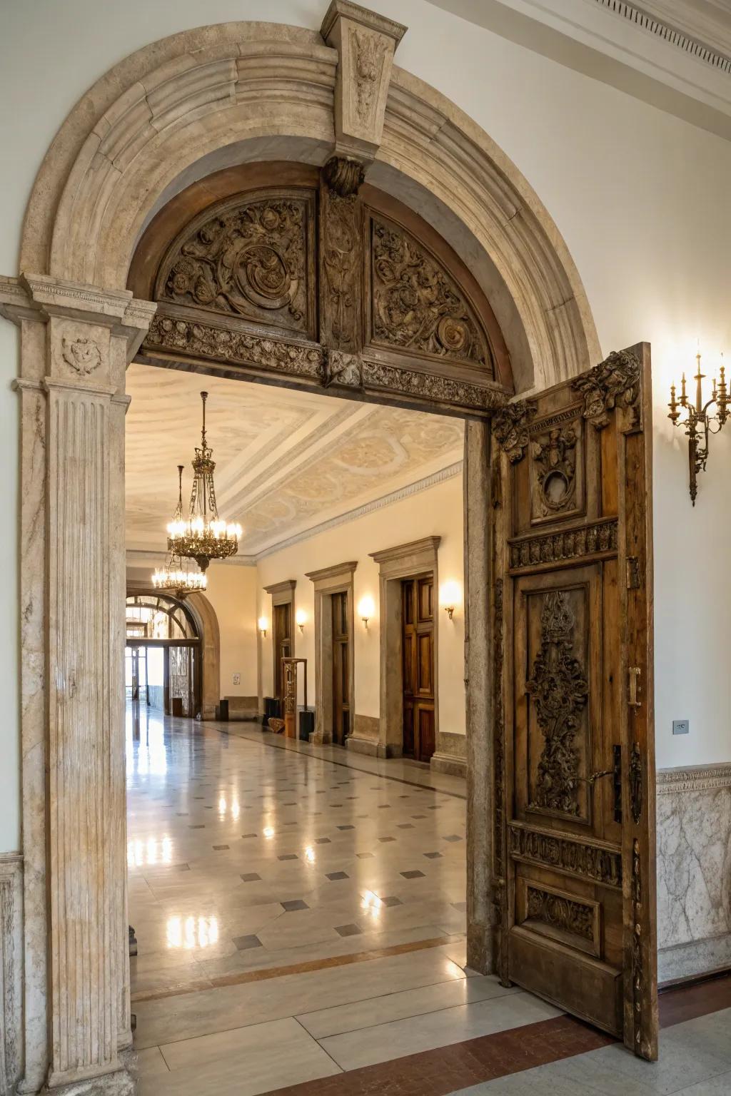 A majestic rural arch crafting an elegant entrance.