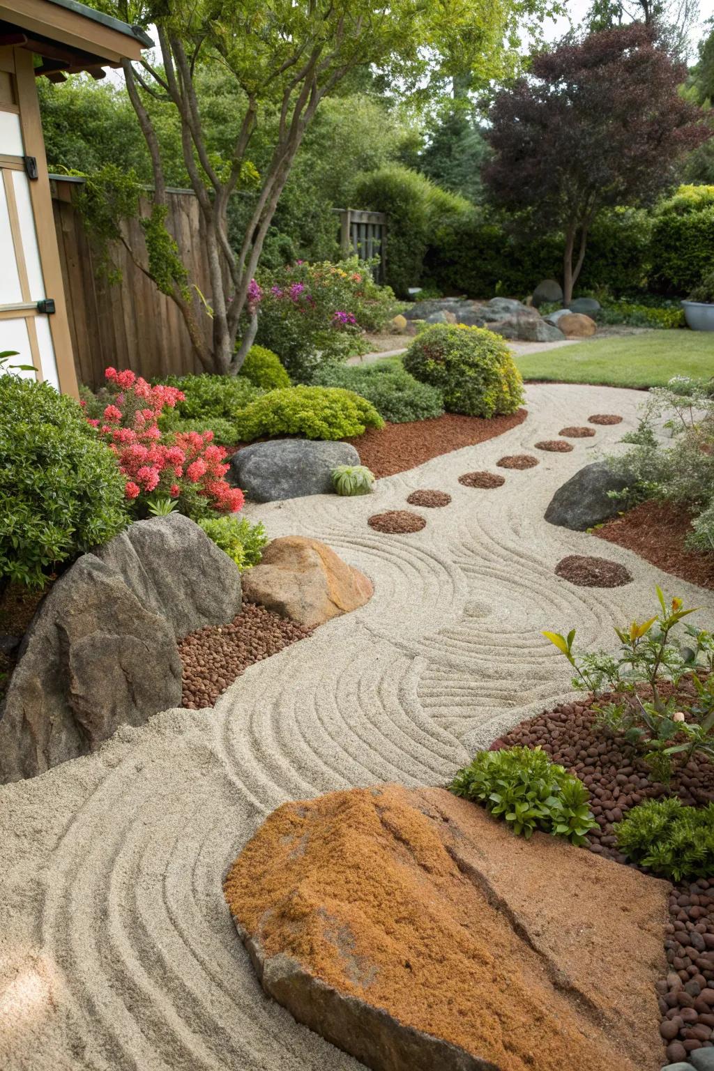 Establish magnitude and measurement with a multi-layered sandscape.