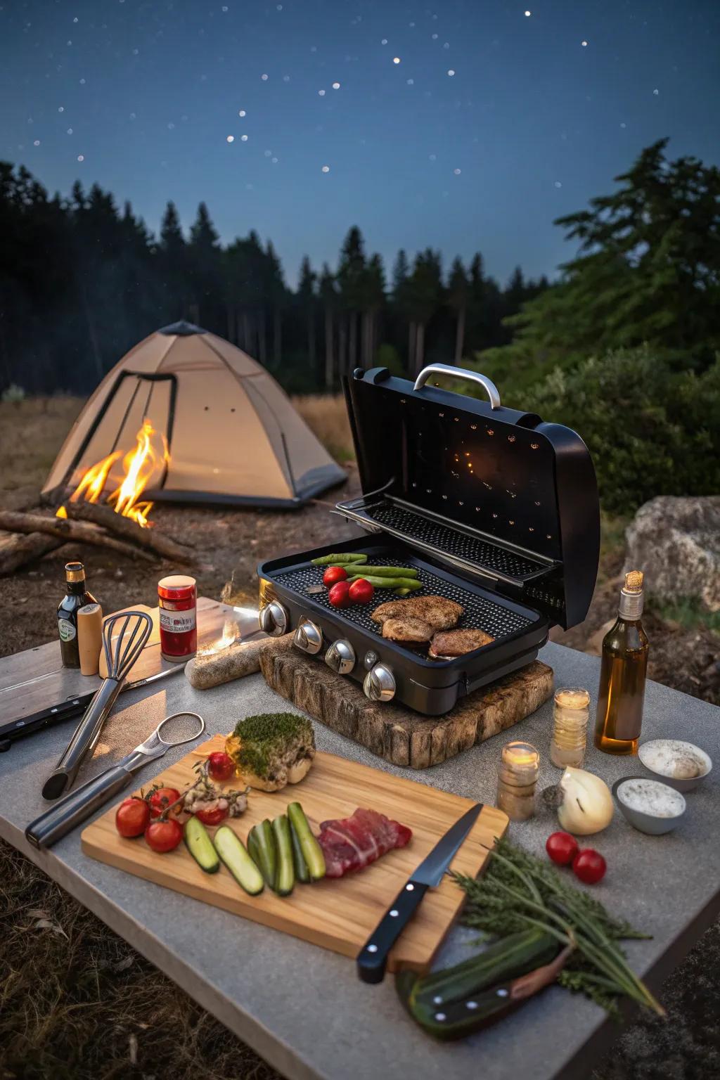 A mobile culinary point sustains organized and delicious meals.
