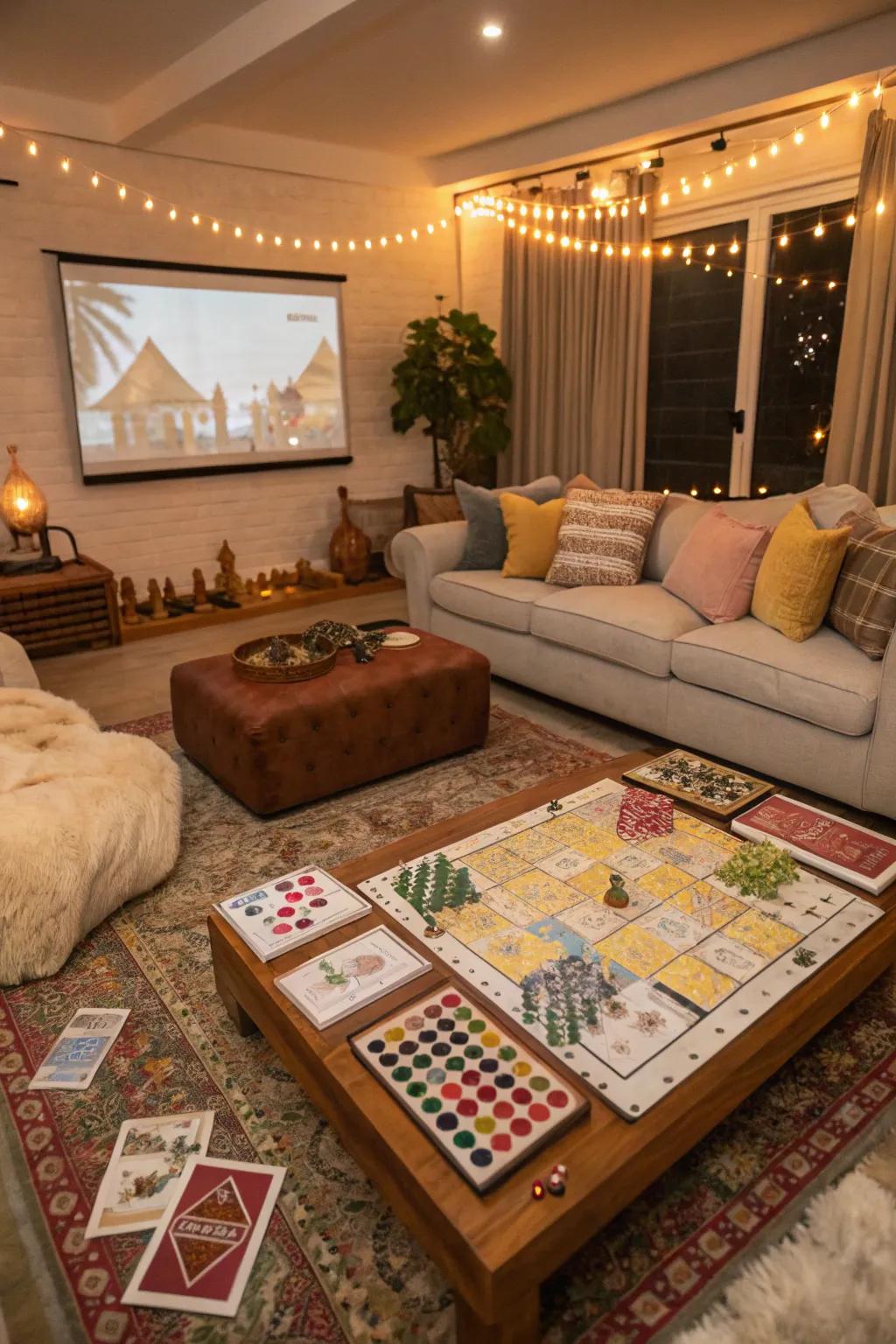 Transform your living space into a bustling leisure and gaming area.