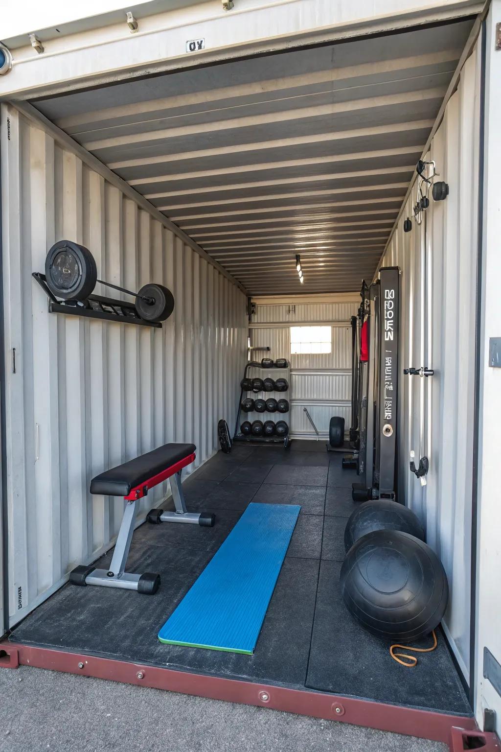 A compact home gym to keep you fit.
