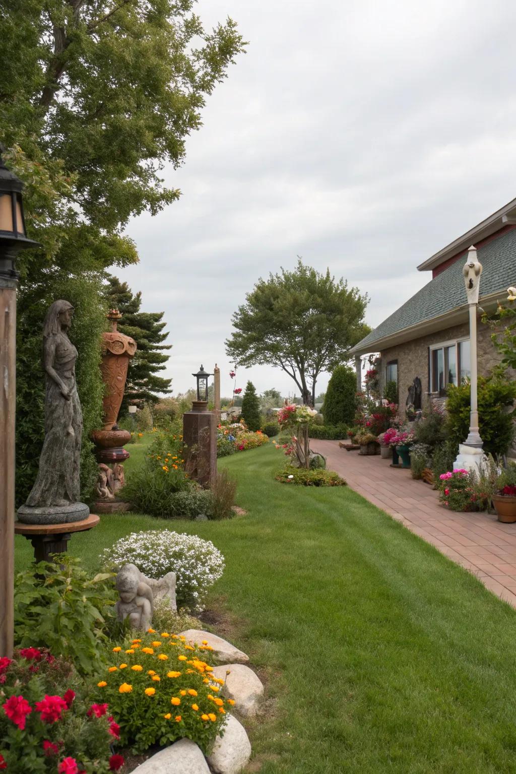 Outdoor art transforms your side yard into a personalized gallery.