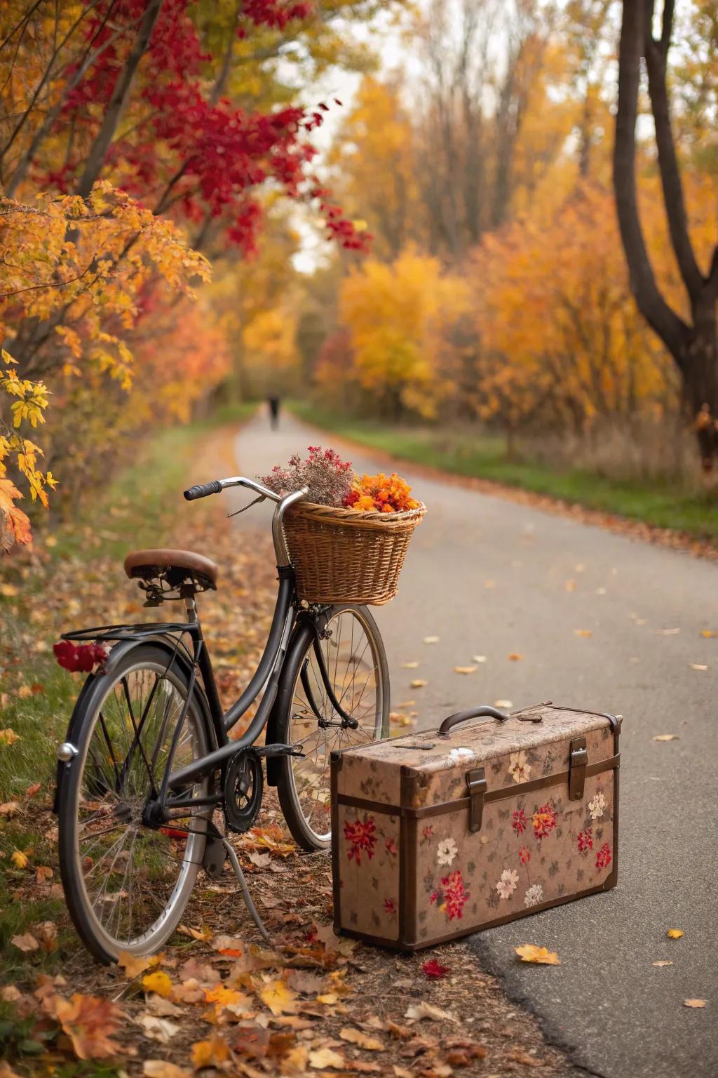 Vintage elements provide a distinctive variation to the arrangement.