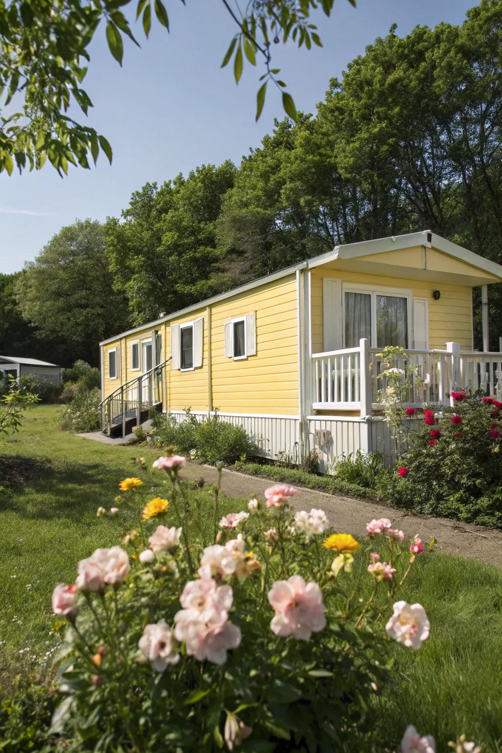 Radiant yellow adds warmth and cheer to your mobile home's appearance.