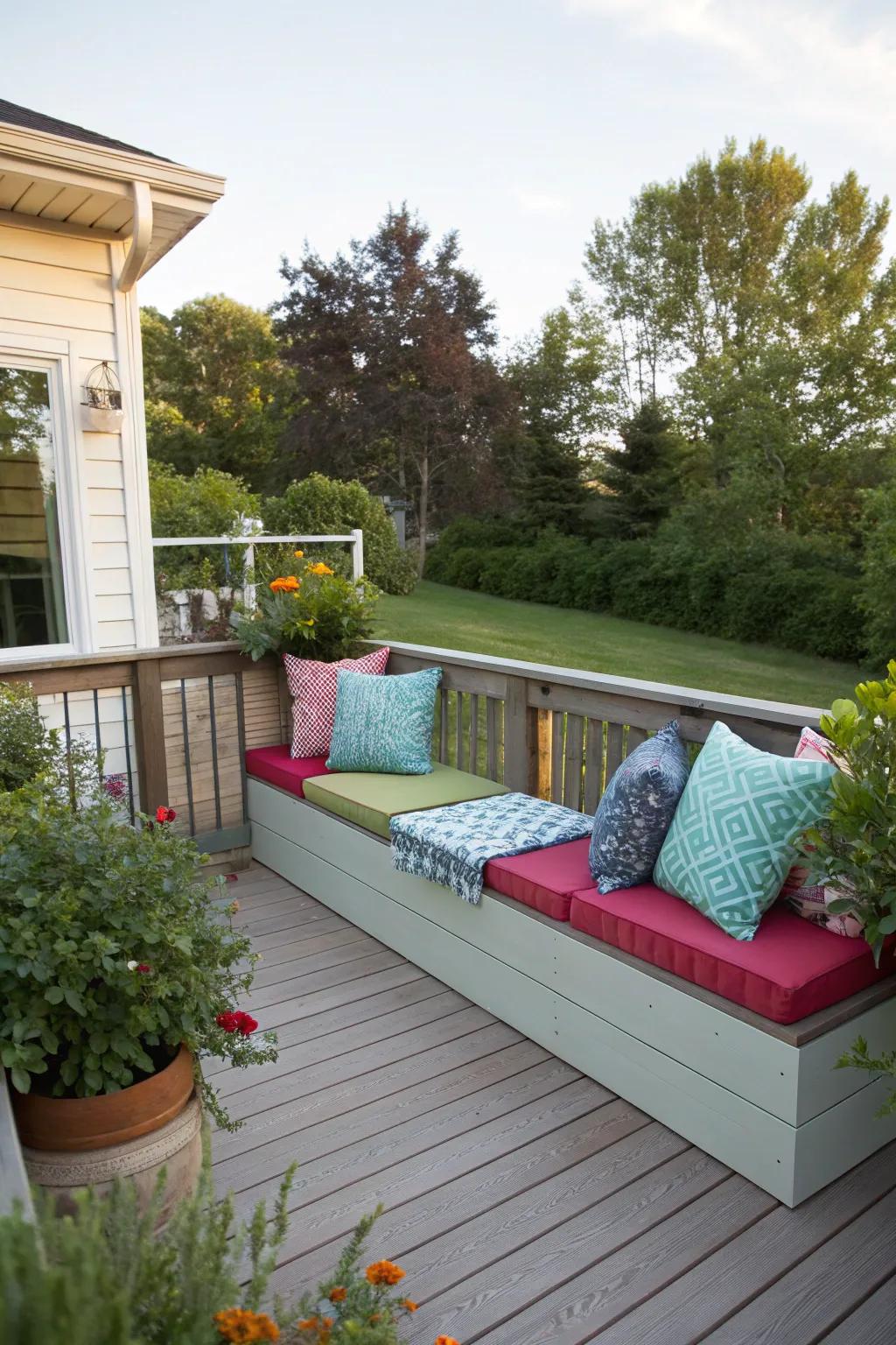 Built-in seating offers utility and a sleek design.