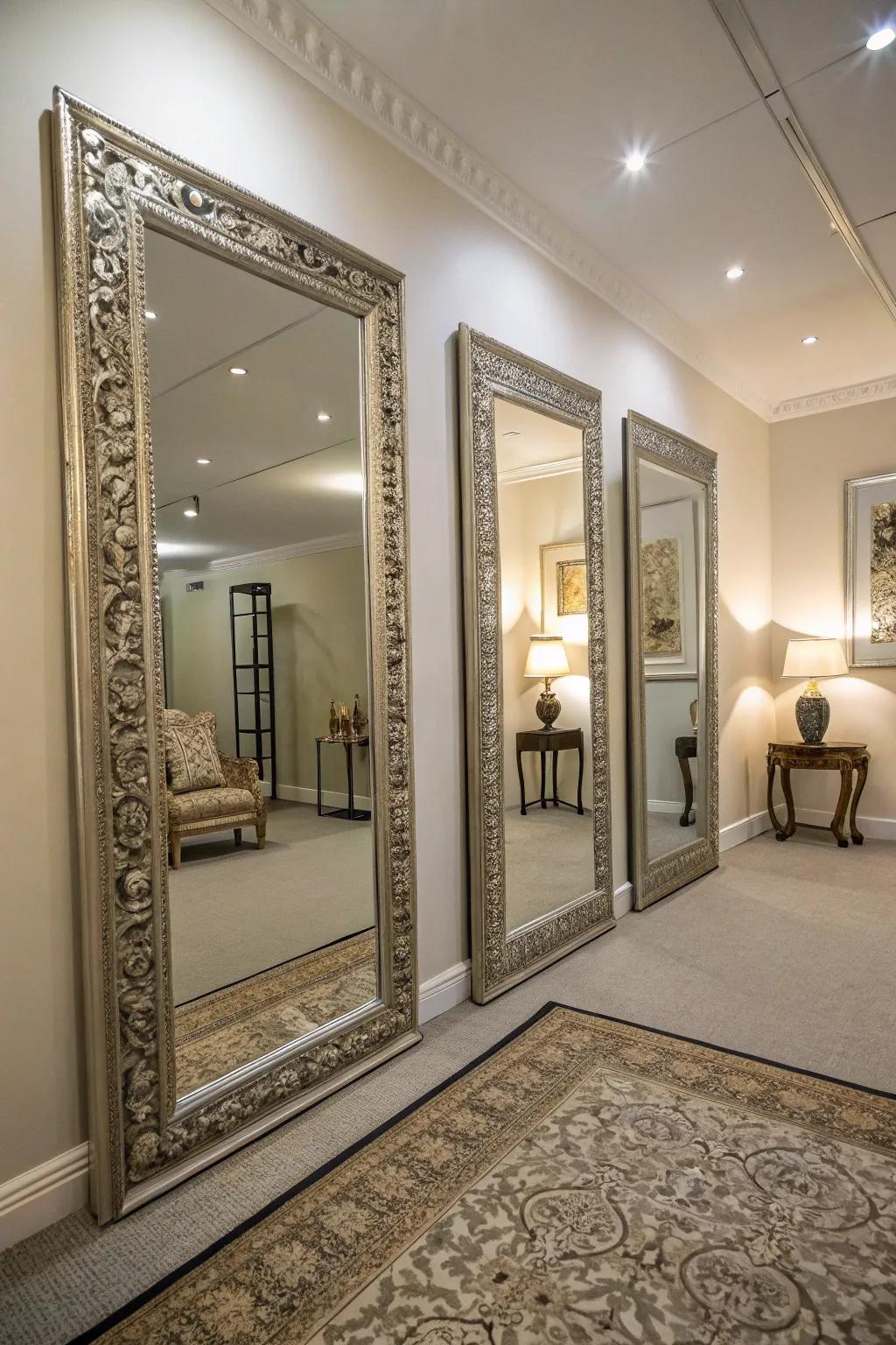 Reflectors are capable of efficiently doubling the apparent dimensions of a room.