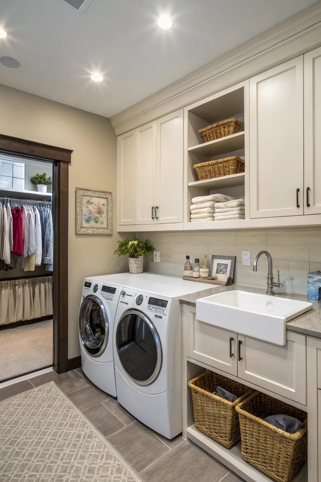 Establish a practical sink corner in your laundry area.