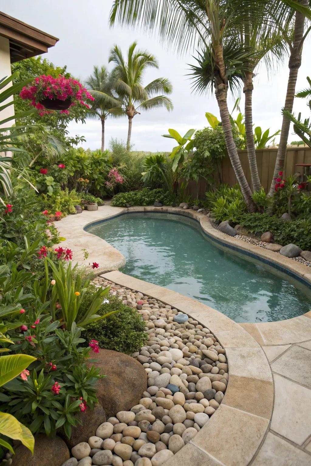 A gradual slope entry recreates a natural coastline feel for your pool.