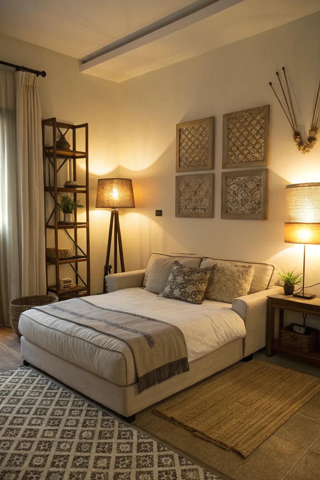 Layered lighting gives your space depth and warmth.