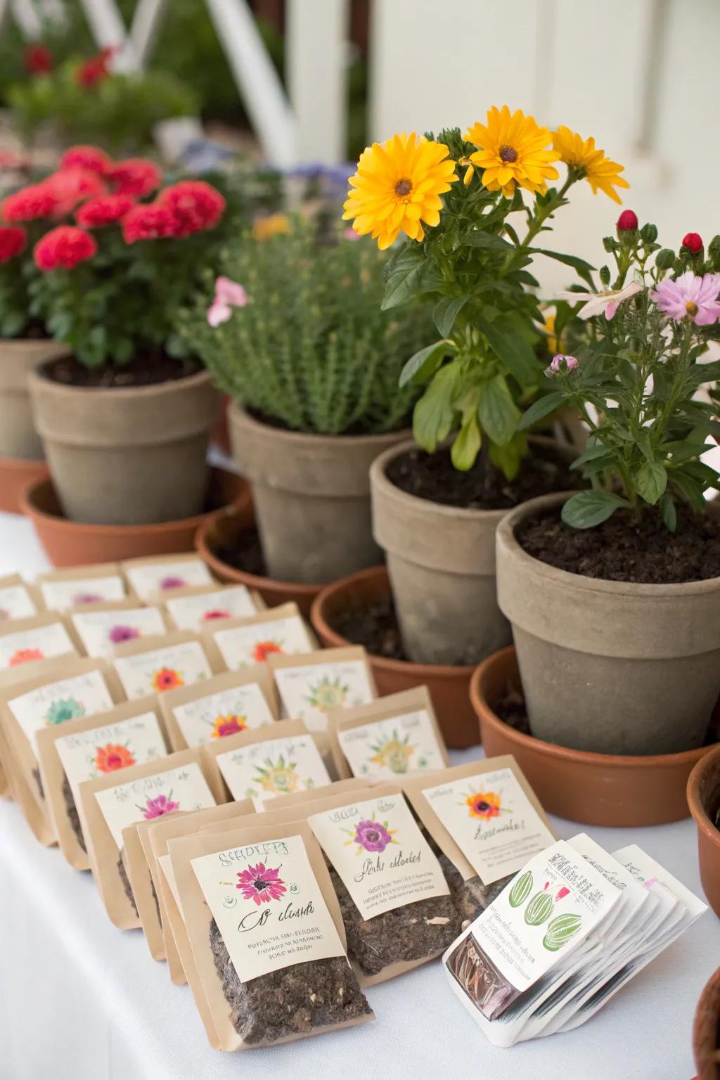 Dispatch your visitors home with delightful botanical-themed gifts.