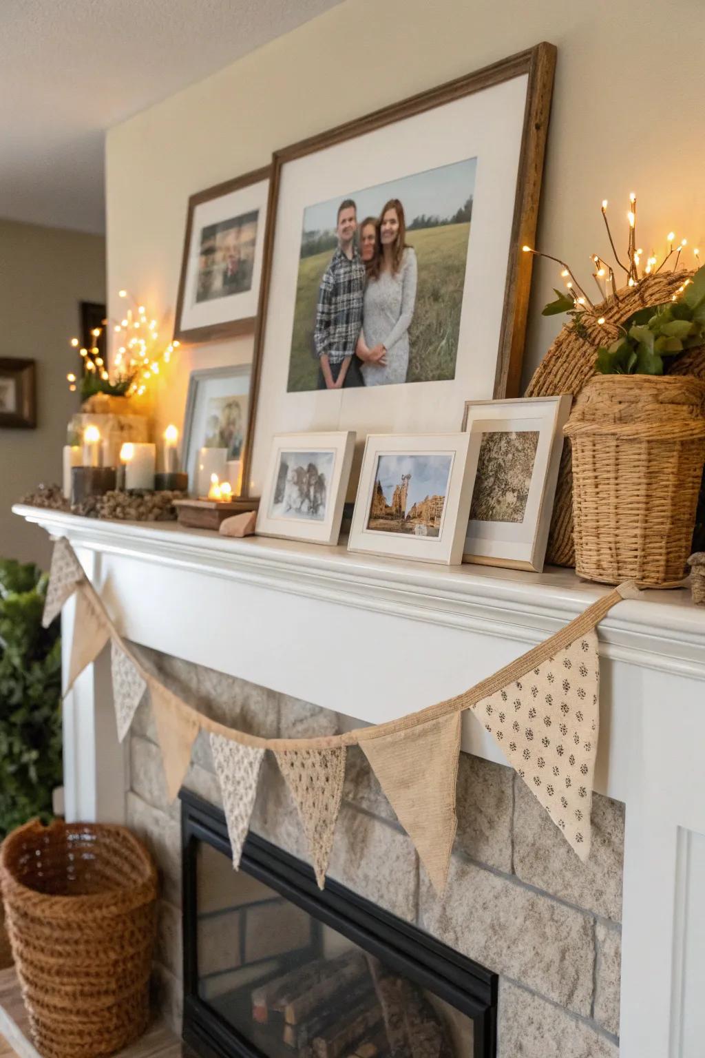 Individualized accents enable your mantel to feel like home.