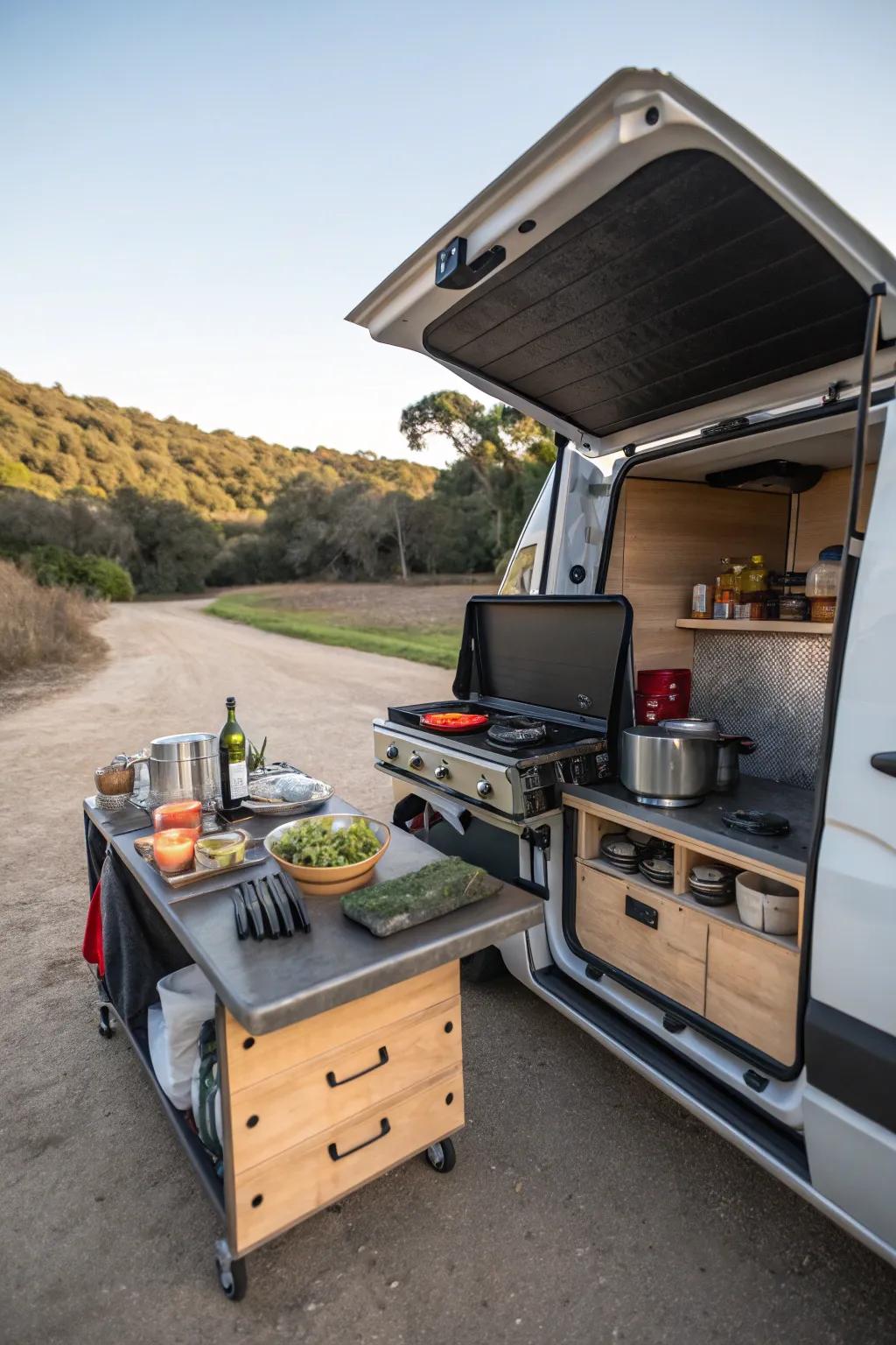 Outdoor kitchen for al fresco dining.